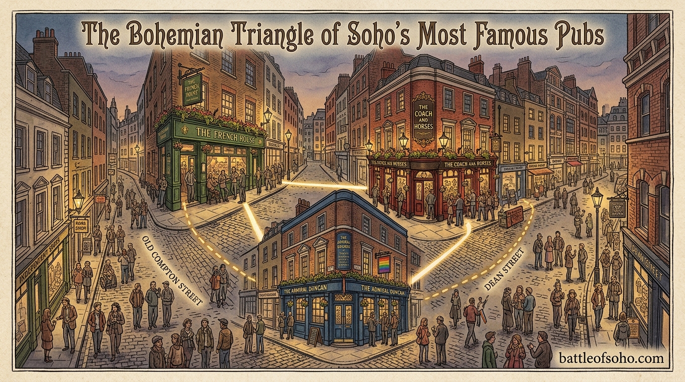 The Bohemian Triangle of Soho's Most Famous Pubs