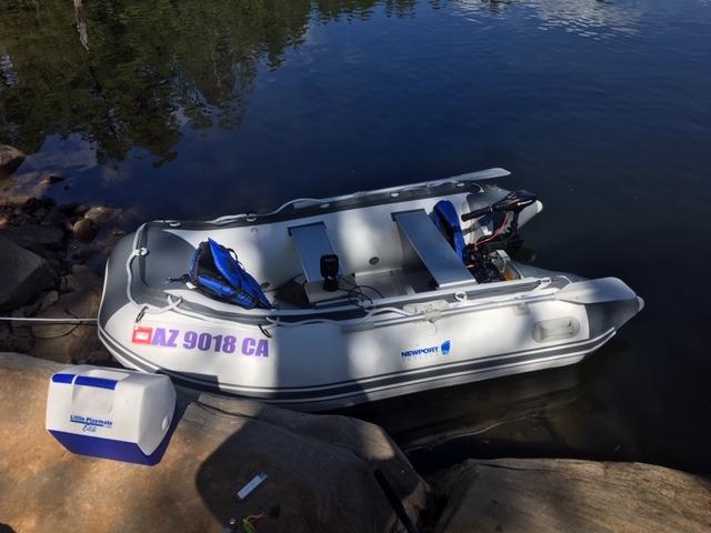 Newport 12ft 6in Catalina Inflatable Dinghy Boat Transom Sport Tender - 6 Person - 20 Horsepower USCG Rated, White/Gray customer photo 2