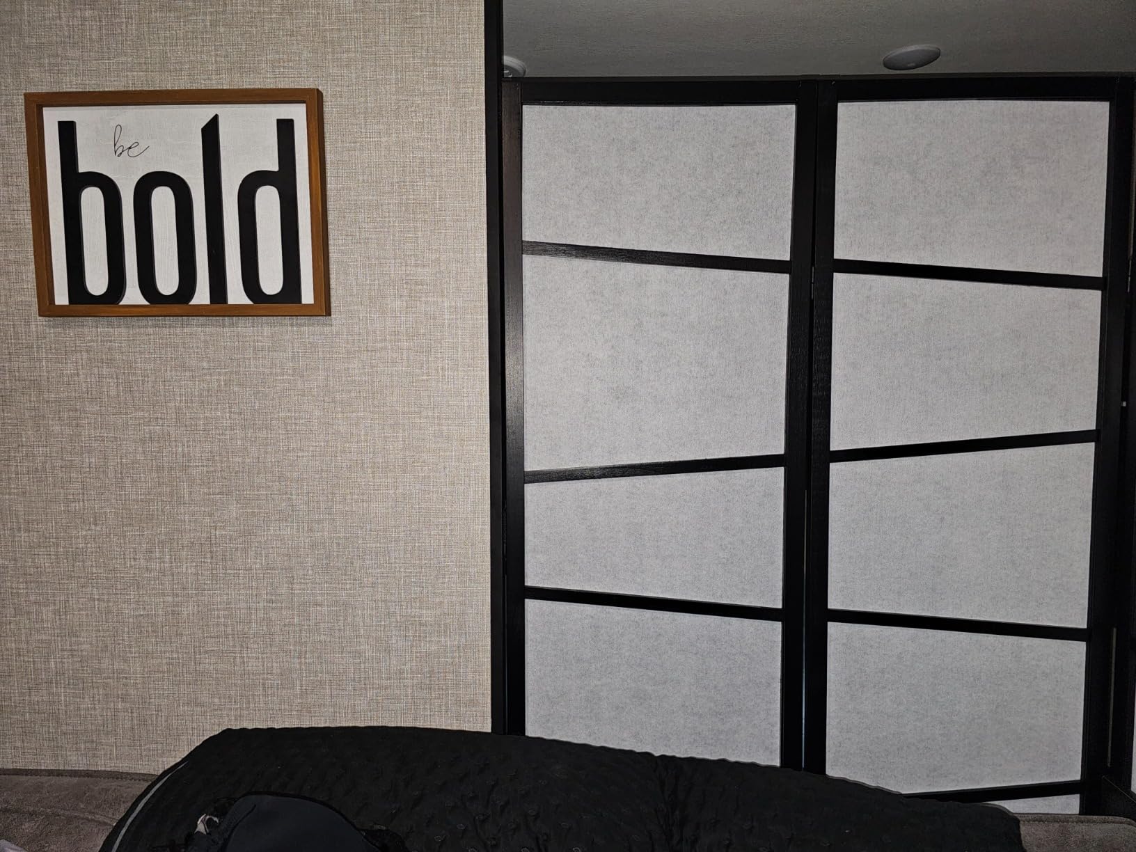 Roundhill Furniture 3-Panel Screen Room Divider, Black customer photo 2