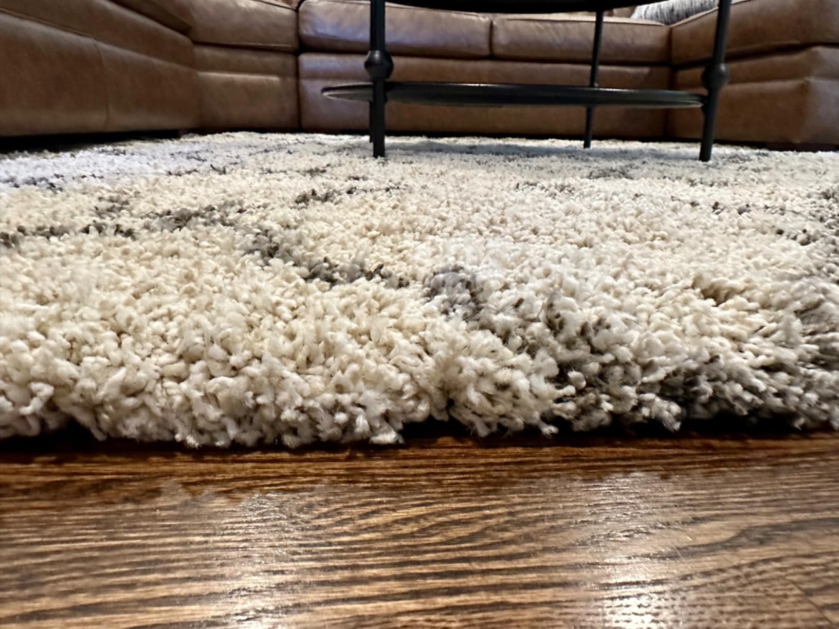 SAFAVIEH Hudson Shag Rug 8x10, Plush Trellis Large Ivory & Grey SGH282A customer photo 1