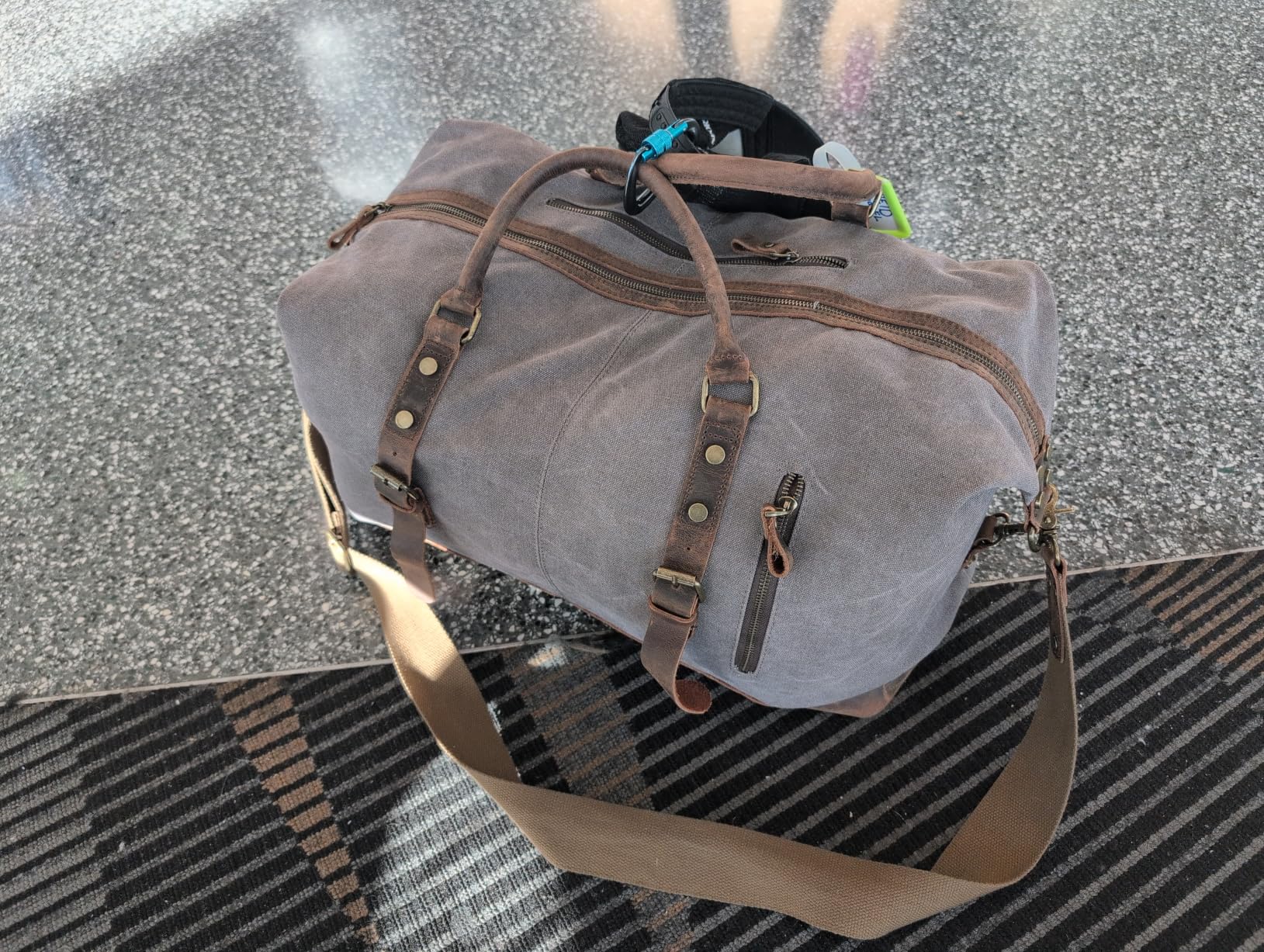 Duffle Bag for Travel Canvas Duffel Bag Carry on Weekender Bag for Men customer photo 1