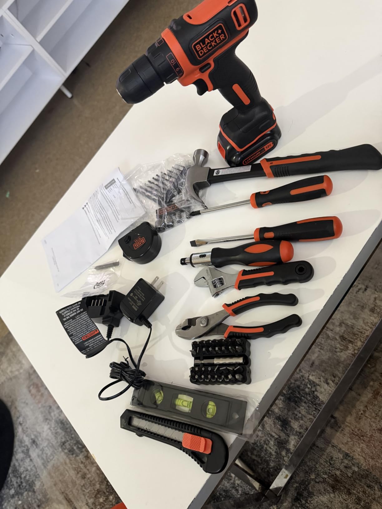 BLACK+DECKER 12V MAX Drill & Home Tool Kit, 60-Piece (BDCDD12PK) customer photo 1
