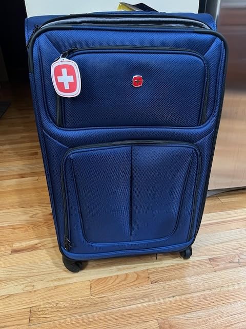 SWISSGEAR Sion Softside Expandable Spinner Luggage Durable Lightweight Travel Suitcase, Black, Checked-Large customer photo 1