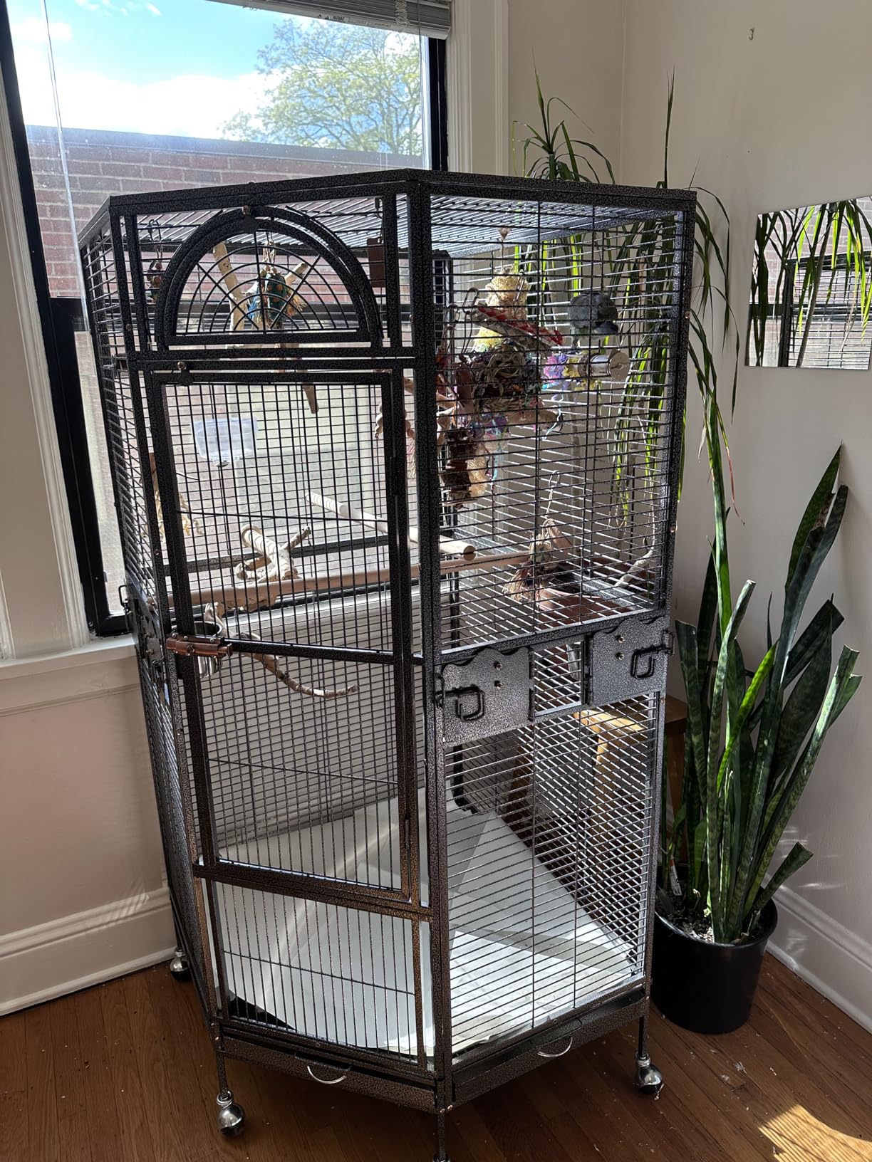 Parrot Escape Jumbo Corner Bird Cage Aviary (Small) customer photo 2