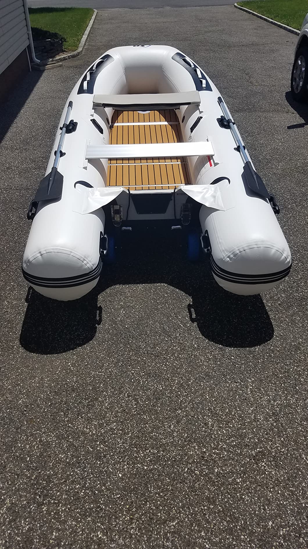 Killer Whale 10.8' Inflatable Dinghy | Aluminum Floor Dinghy with Durable Heat-Welded PVC | 5 Person Inflatable Dinghy | 15HP Motor Ready customer photo 2