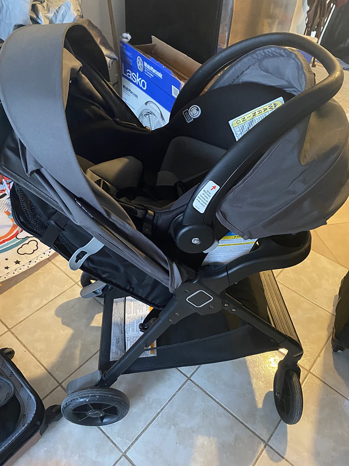 Safety 1st Smooth Ride Travel System Stroller and OnBoard FLX Infant Car Seat, Newborn to Toddler Baby Combo, Easy-Install, Large Canopy, Ample Storage, Foldable, Rear-Facing 4-30 lbs, Monument customer photo 1