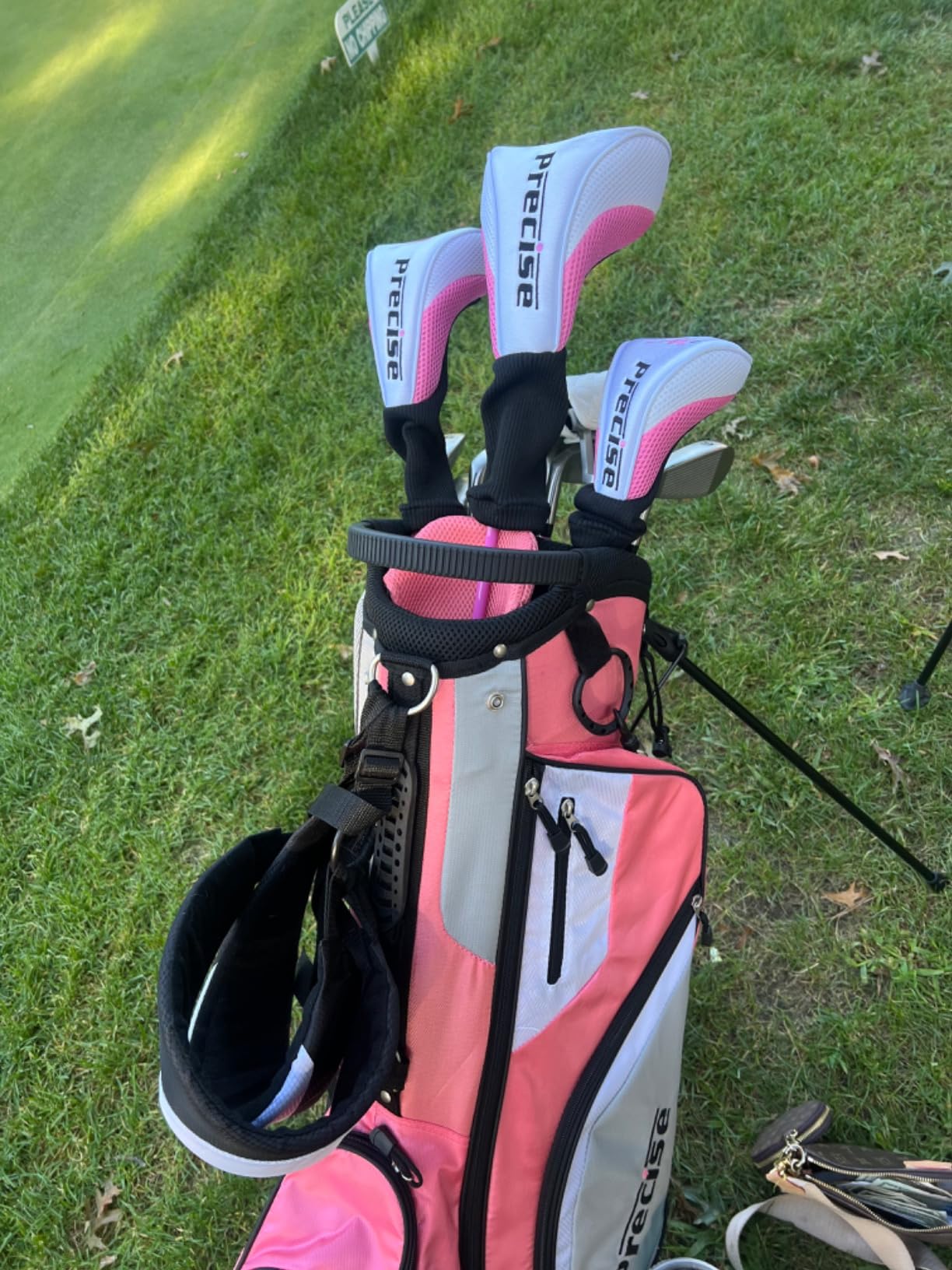 Precise M5 Womens Golf Clubs Full Set, Titanium Driver, S.S. Fairway, S.S. Hybrid, S.S. 5-PW Irons, Putter, Stand Bag, 3 H/C's, Golf Clubs Women Right Handed, Pink customer photo 2