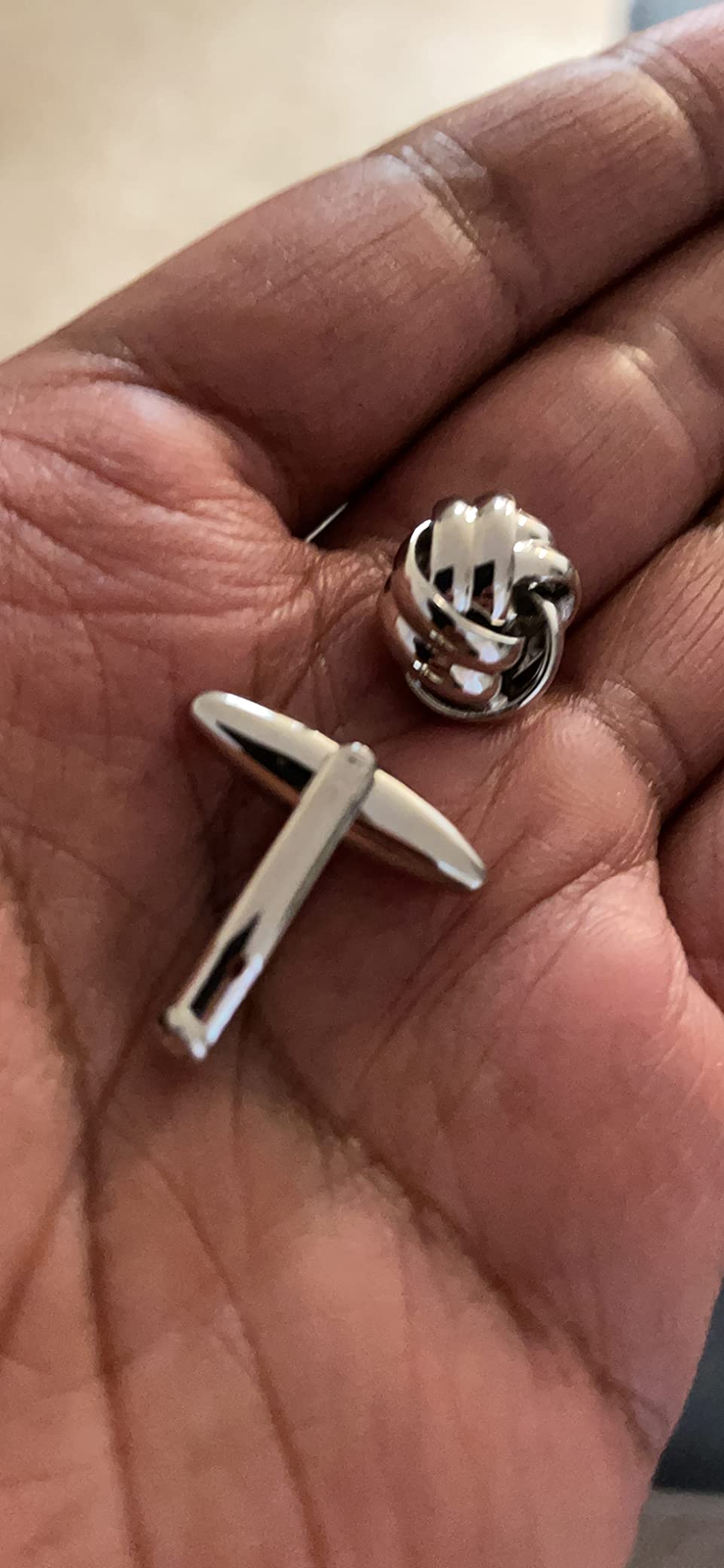 Knot Cufflinks and Shirt Studs for Men in Gold or Silver Tone for Wedding Day or Formal Occasion customer photo 2