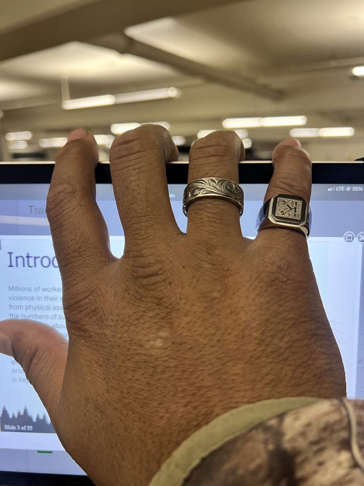 Jewelry | Stainless Steel Letter Alphabet Initial Ring | Square Flat Top Ring for Men & Women | Stainless Steel Jewelry, (Black, Gold, Silver), Size 7-16 customer photo 1