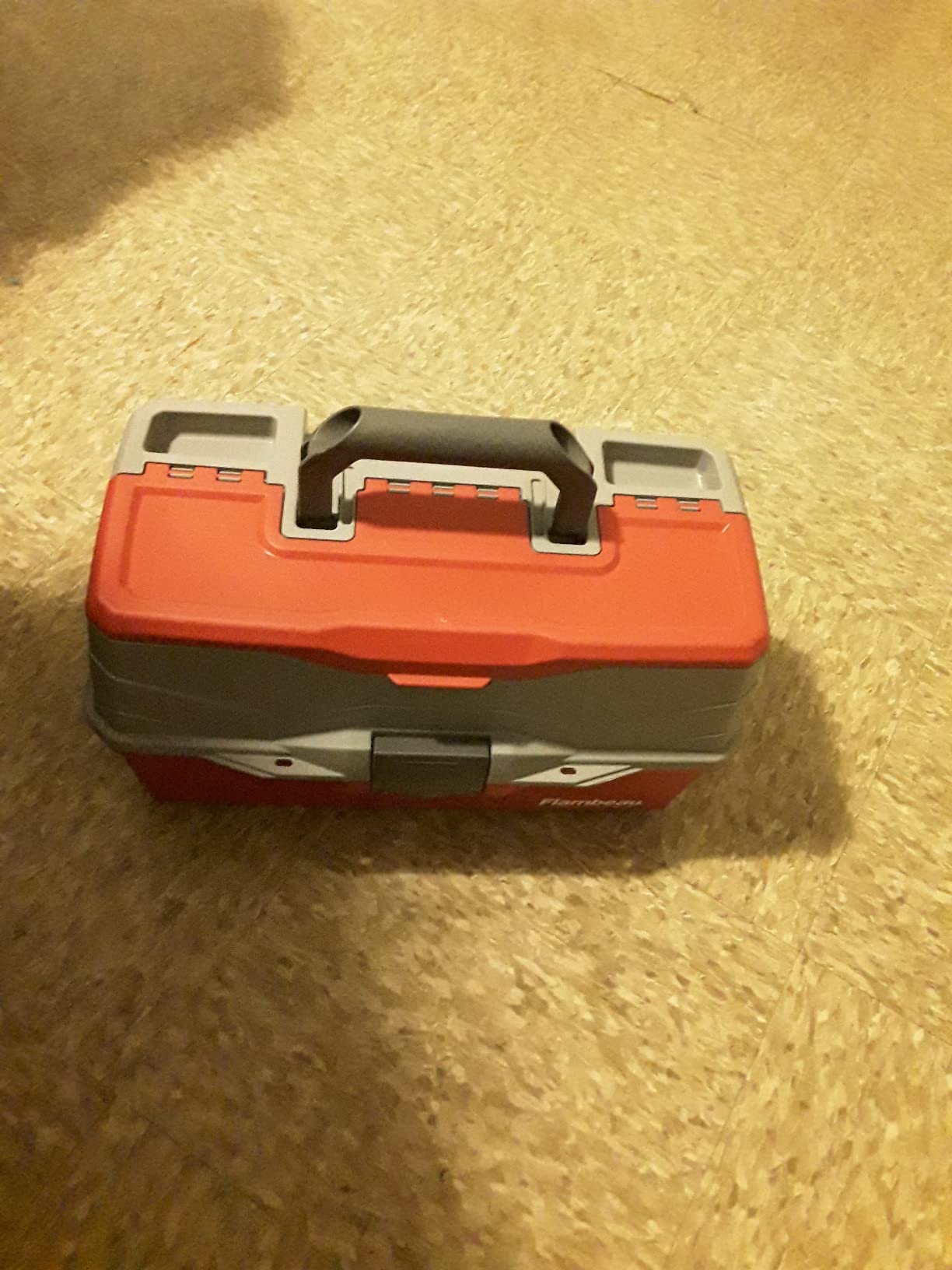 Flambeau Outdoors 6383 3-Tray Tackle Box, 32 Compartments, Red and Gray | Iconic cantilever 3-tray box, 32 compartments with 13 removable dividers, Draw Tite latch, Tip-Guard supports customer photo 1