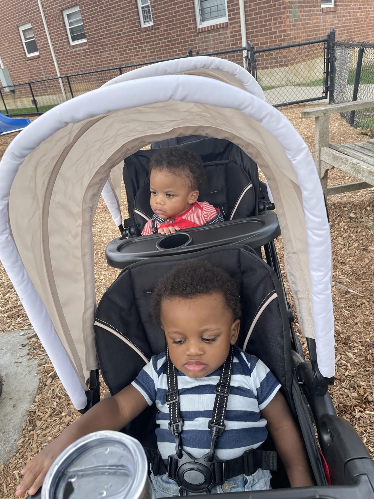 Baby Trend Infant/Toddler Double Stroller & 2 Car Seats, 3 Pc Set, Stormy | Portable and Lightweight Stroller Duo and Car Seat Travel System Tandem customer photo 2