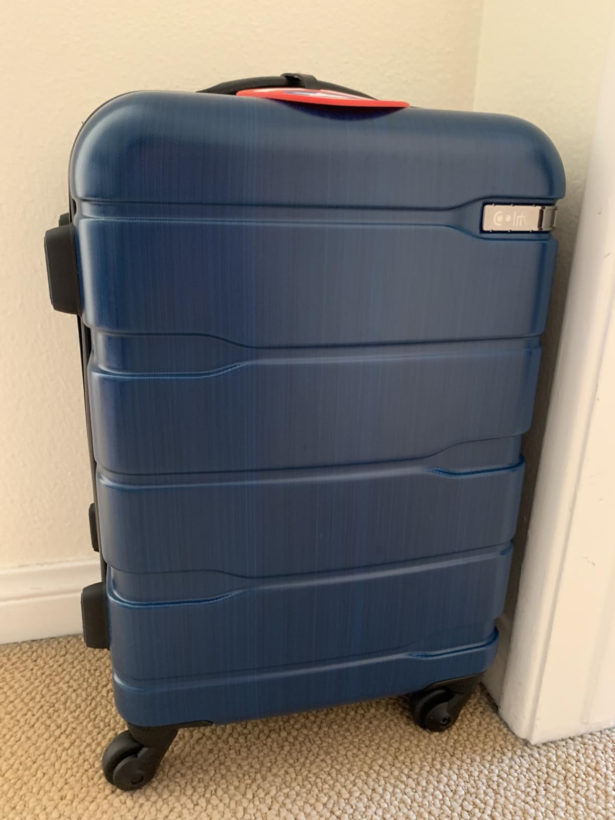 Coolife Carry On Luggage 22x14x9 Airline Approved Hardside PC+ABS Suitcase with TSA Lock, Lightweight Rolling Travel Luggage with Spinner Wheels (Caribbean Blue, 20in) customer photo 1
