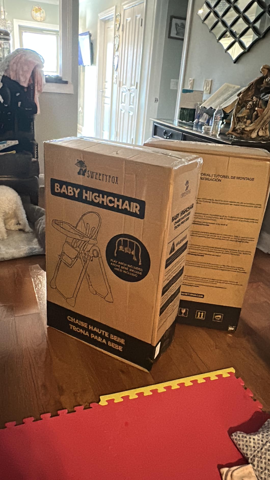 Sweety Fox Baby High Chair Adjustable to 7 Different Heights - Grey Baby Chair - Silla para Comer de Bebe - Foldable High Chairs for Babies and Toddlers customer photo 2