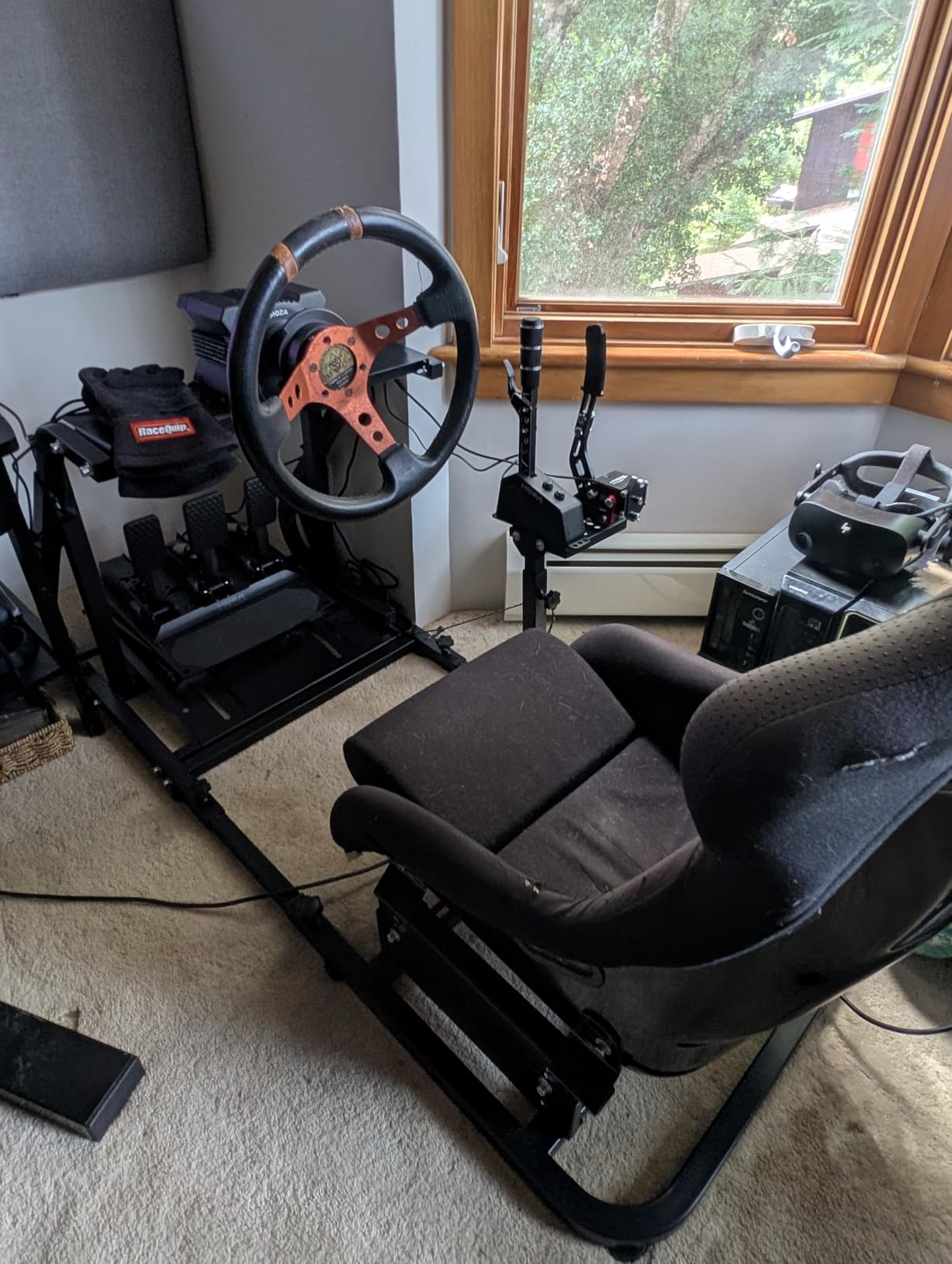 Marada Reinforced Stabilizing Racing Steering Wheel Cockpit Fit for Fanatec | for PXN, for Thrustmaster, for Logitech Device Adjustable Driving Simulator Stand, Wheel Pedal Handbrake Not Included customer photo 1