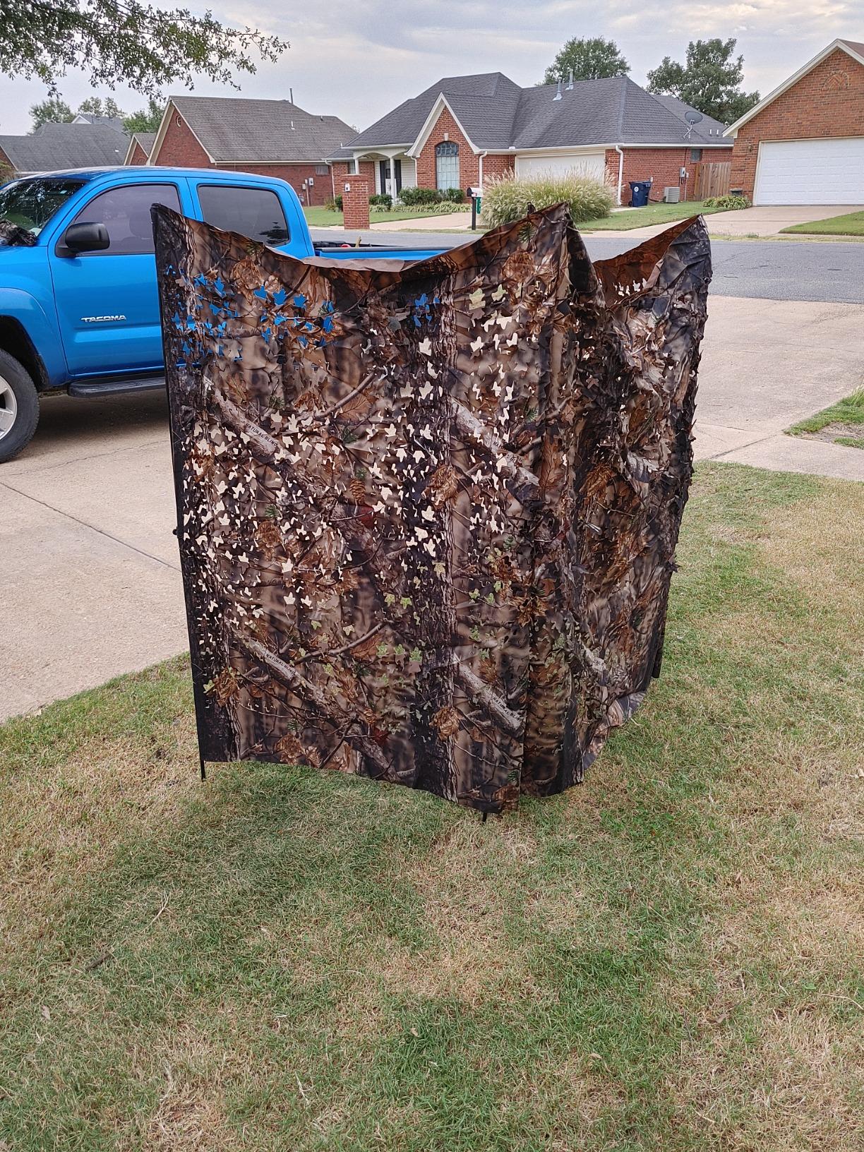 AUSCAMOTEK Ground Blind 5×10 Feet Turkey Duck Deer Blinds Hunting Camouflage Height Adjustable customer photo 2