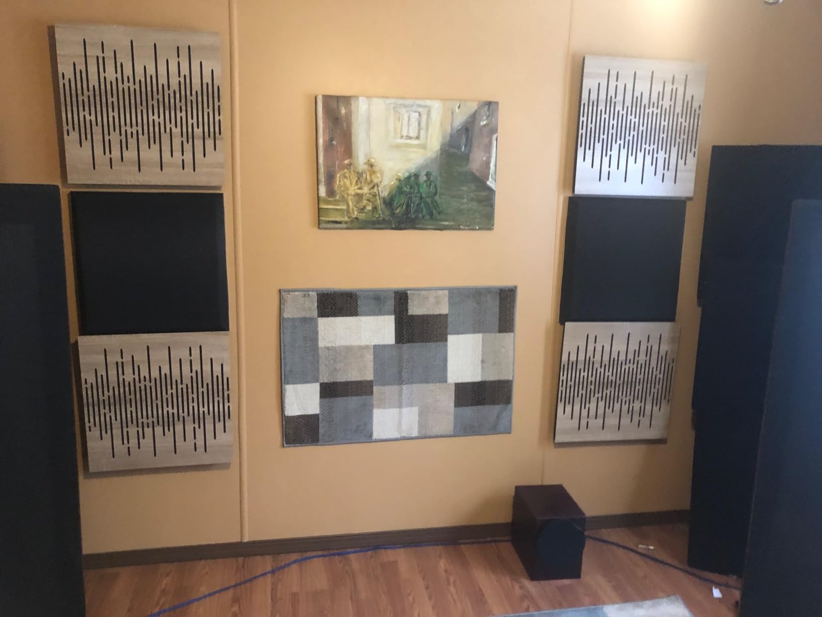 (4 Pack) Sound Absorption-Diffuse Acoustic Panel «Wave» for rec.studio | Wood laminated: (Oak) customer photo 2