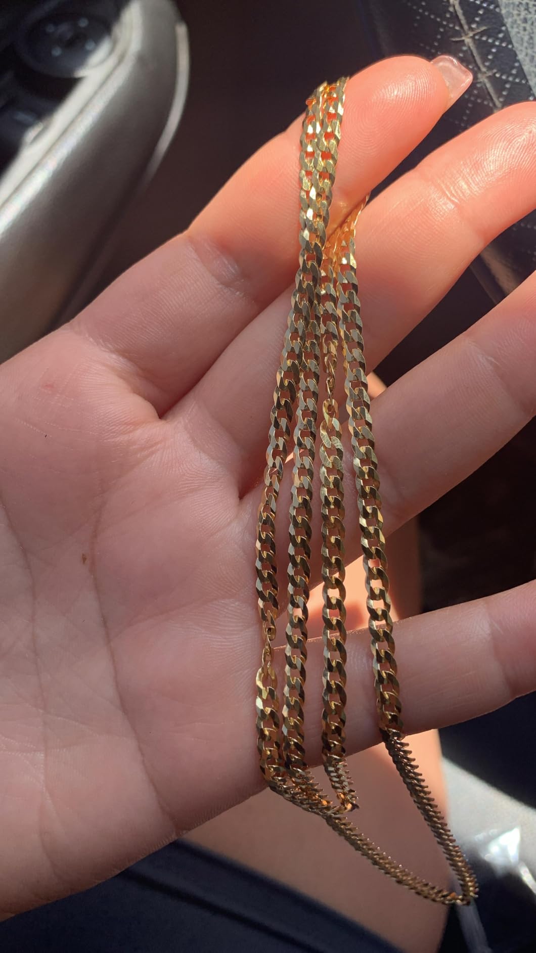 18K Gold Over 925 Sterling Silver 3.5mm Cuban Link Chain Necklace customer photo 1