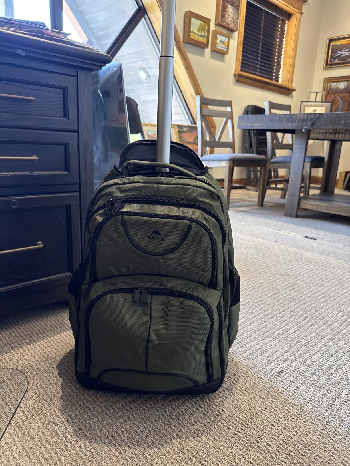 MATEIN Rolling Backpack, 17 inch Water Resistant Wheeled Laptop Backpack, Carry on Luggage Business Bag, Overnight College Computer Bag customer photo 2
