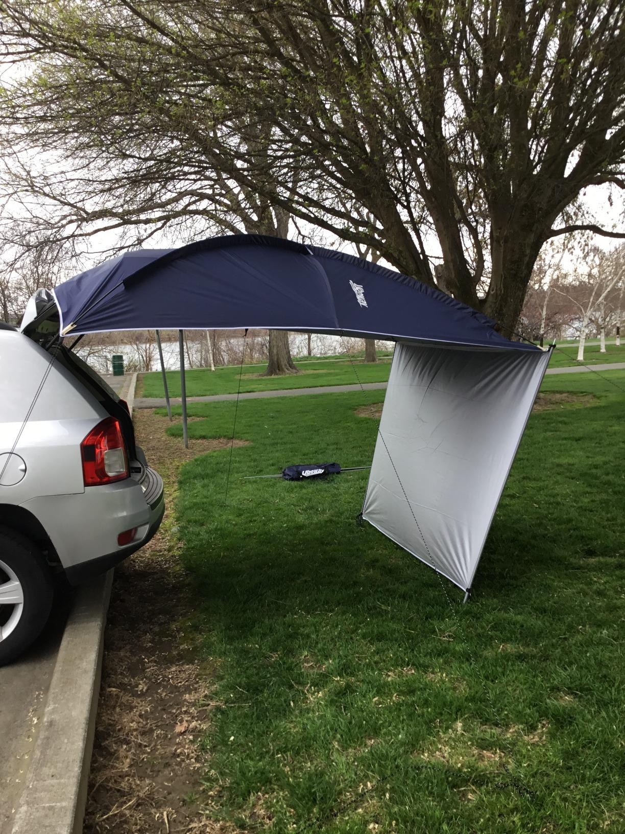 Awning Sun Shelter: Waterproof Auto Canopy Camper Trailer Tent Roof Top for SUV Minivan Hatchback Camping Outdoor Travel 5-6Persons | Use for 6 people, Sun Shade UV50+, Waterproof, Car Door/Tailgate Sunshade customer photo 1