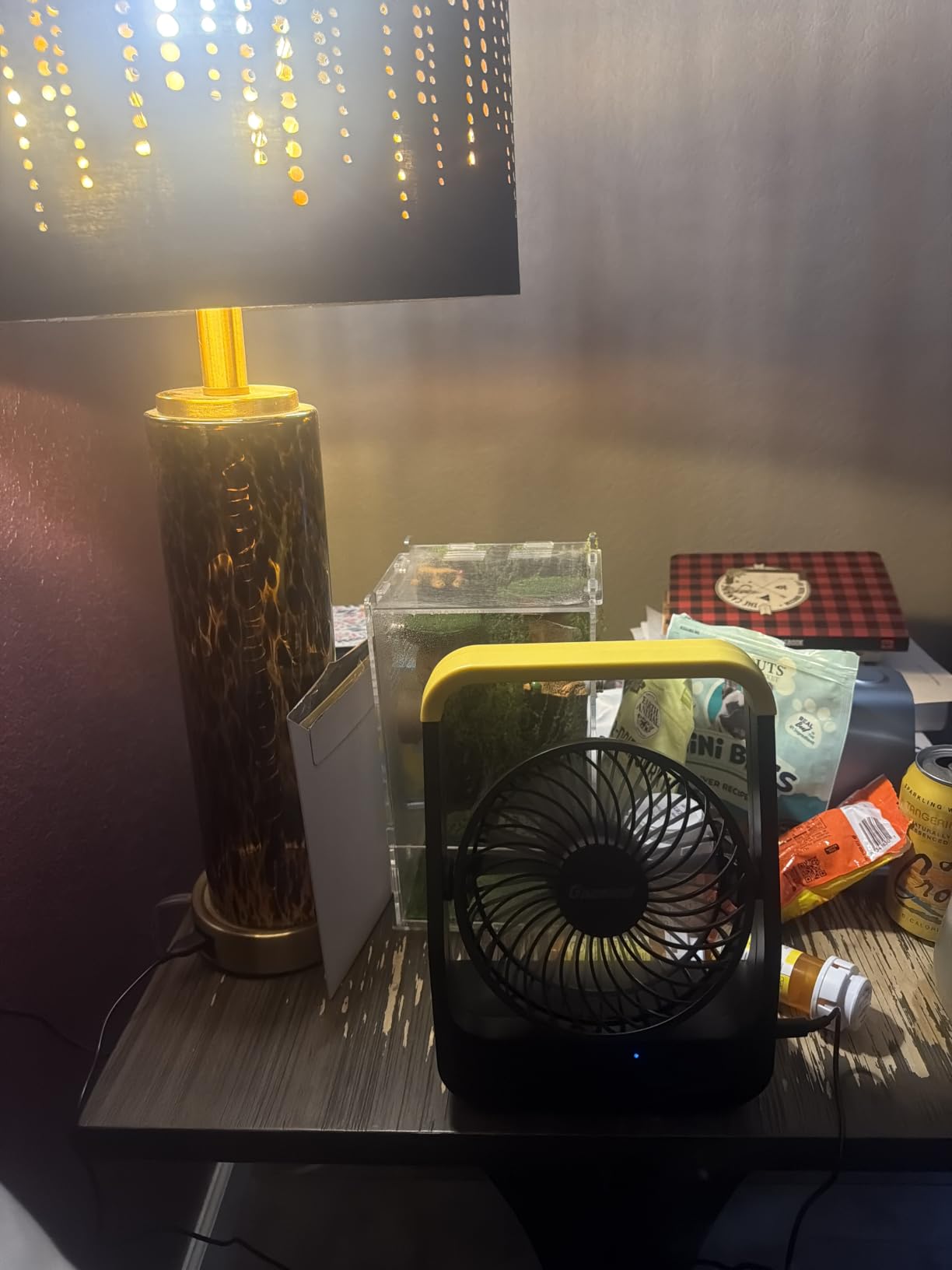 Battery Powered Fan, Long Lasting Battery Operated Fans for Camping, Portable D-Cell Desk Fan with Timer, 3 Speeds, Whisper Quiet, 180 Rotation, for Office, Bedroom, Outdoor, 5'', Model: F15 customer photo 1