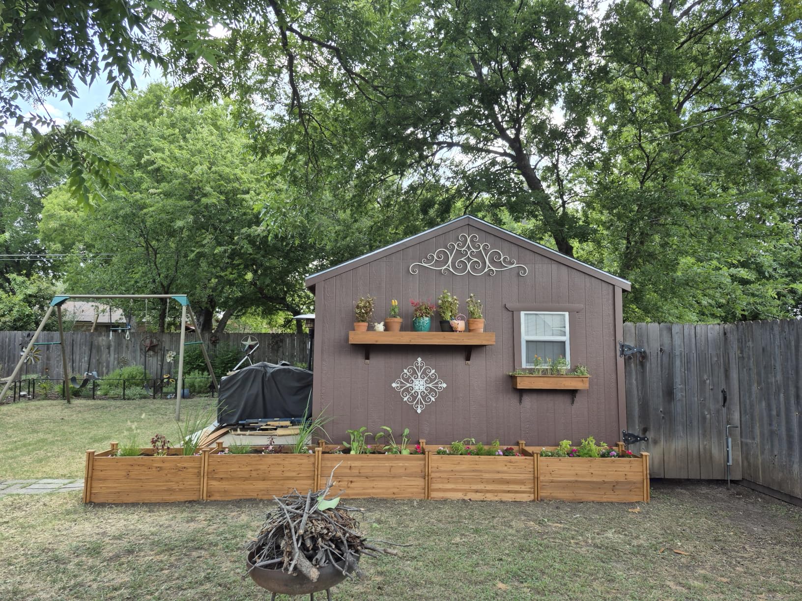 Yaheetech Raised Garden Bed Wooden Planter Box for Vegetables/Flowers, Wood | Fir wood raised bed offers easy assembly, and a practical space for growing vegetables, herbs, and garden plants. customer photo 1