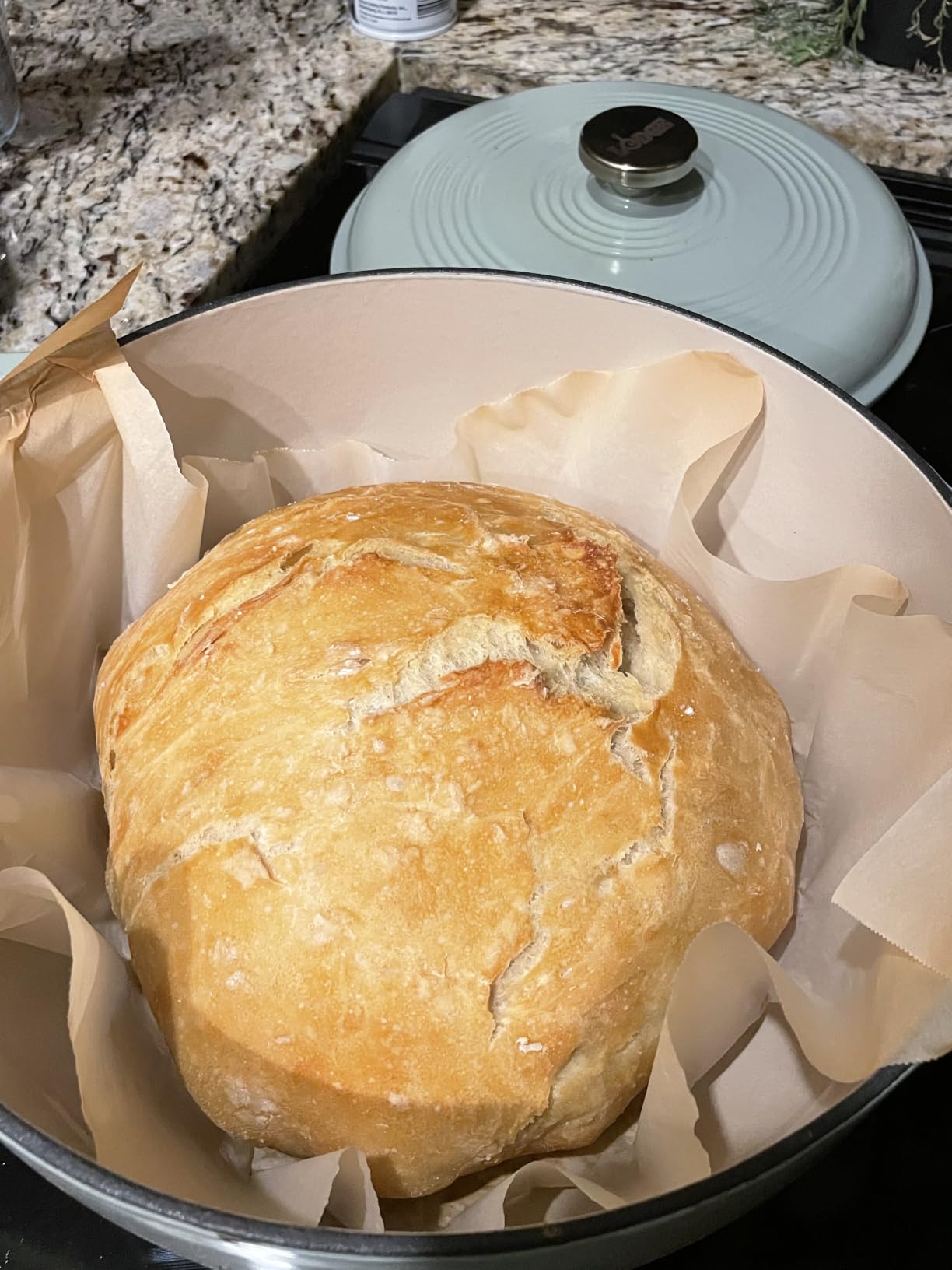 Lodge Essential Enamel Cast Iron Dutch Oven 6 Quarts - Perfect for Bread Baking, Braising, Marinating & Slow Cooking, Features Moisture-Sealing Lid & Dual Handles, Kitchen Essentials, Desert Sage customer photo 1