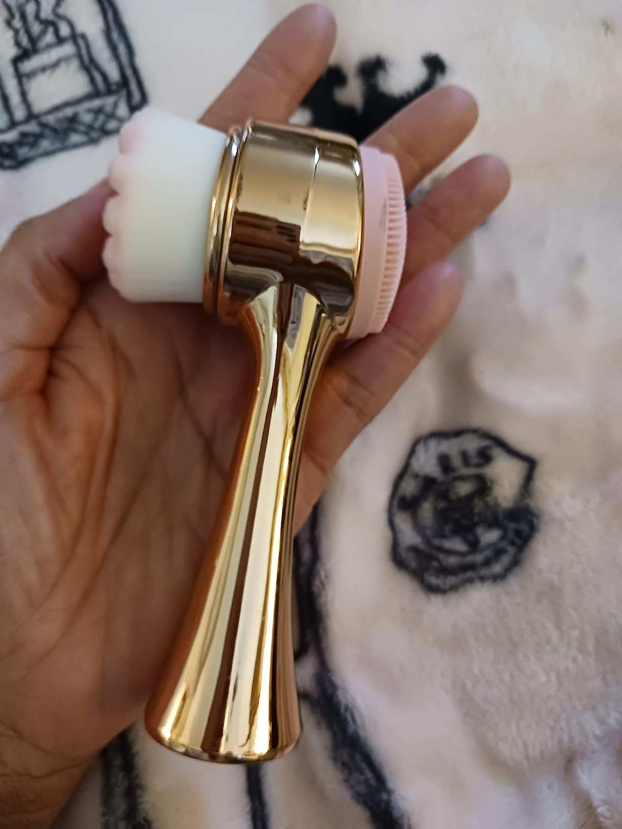 CALA Dual-Action Facial Cleansing Brush (Rose Gold & Pink), Superfine Soft Bristles Deep Clean Pores, Removes Makeup + Sunscreen, Water-Resistant for Shower Use, Daily Tool customer photo 1