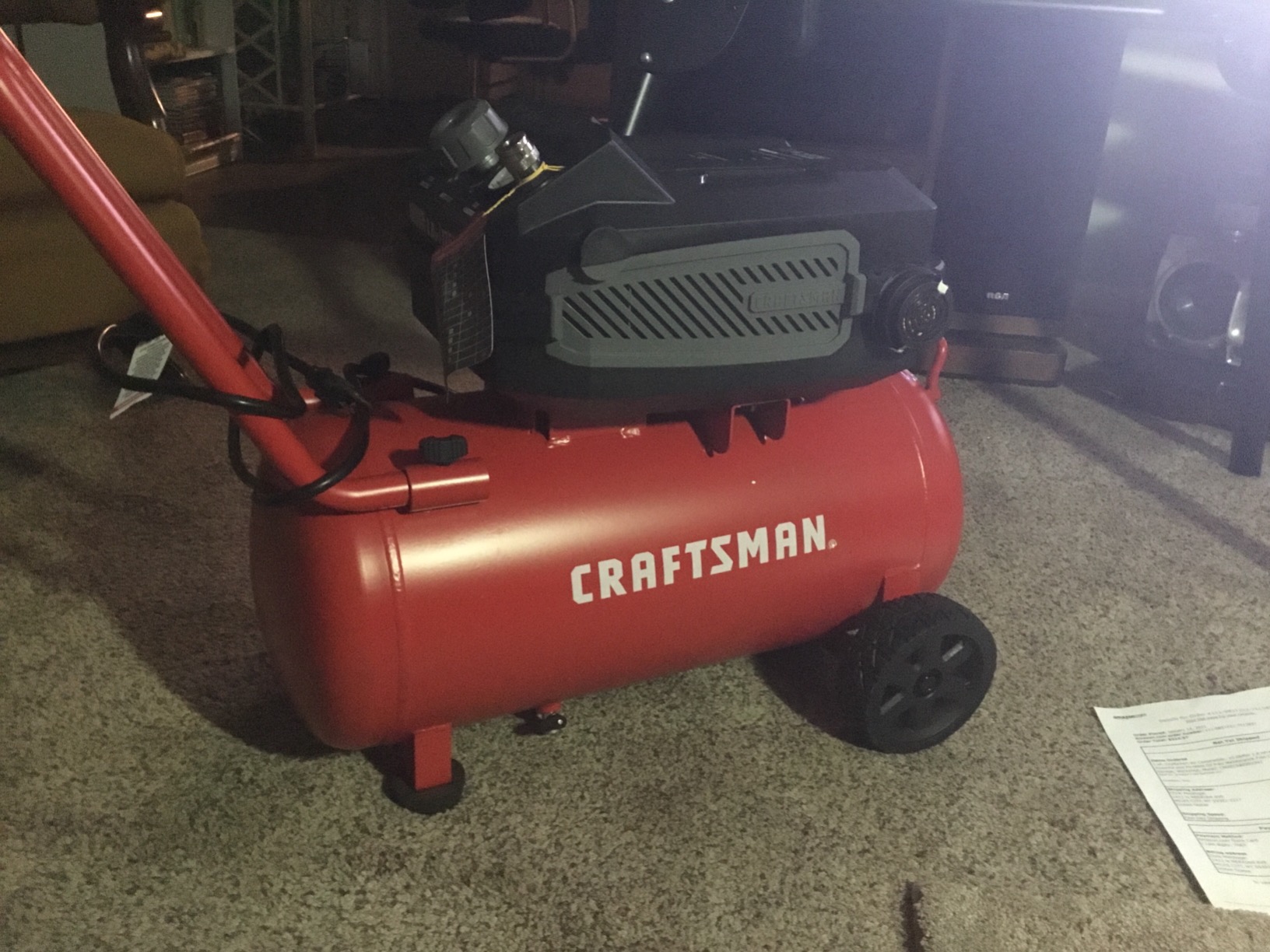 Craftsman 10-Gallon Air Compressor, 1.8 HP, Max 175 PSI, 4.0 CFM @ 90PSI, Oil-Free, Quiet Shop Air Compressor with Wheels customer photo 1