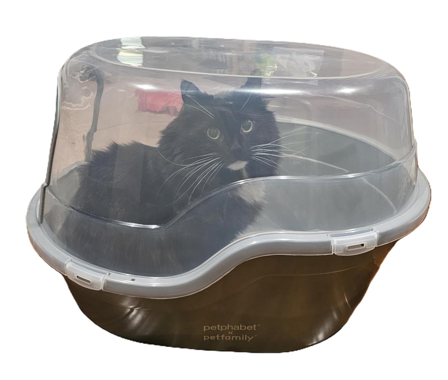 Petphabet Jumbo Hooded Cat Litter Box, Extra Large Gray - Multi-Cat Friendly Enclosed Pan customer photo 1