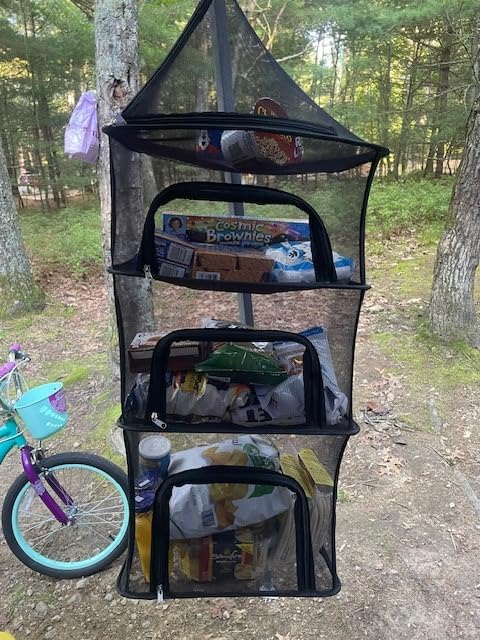 Desy & Feeci Camping Dry Net-4 Layer Outdoor Hanging Foldable Drying Rack, Camping Organizer Mesh Dryer Storage for Home Picnic BBQ Tableware/Dishes/Food/Vegetables/Fruit/Clothing customer photo 1