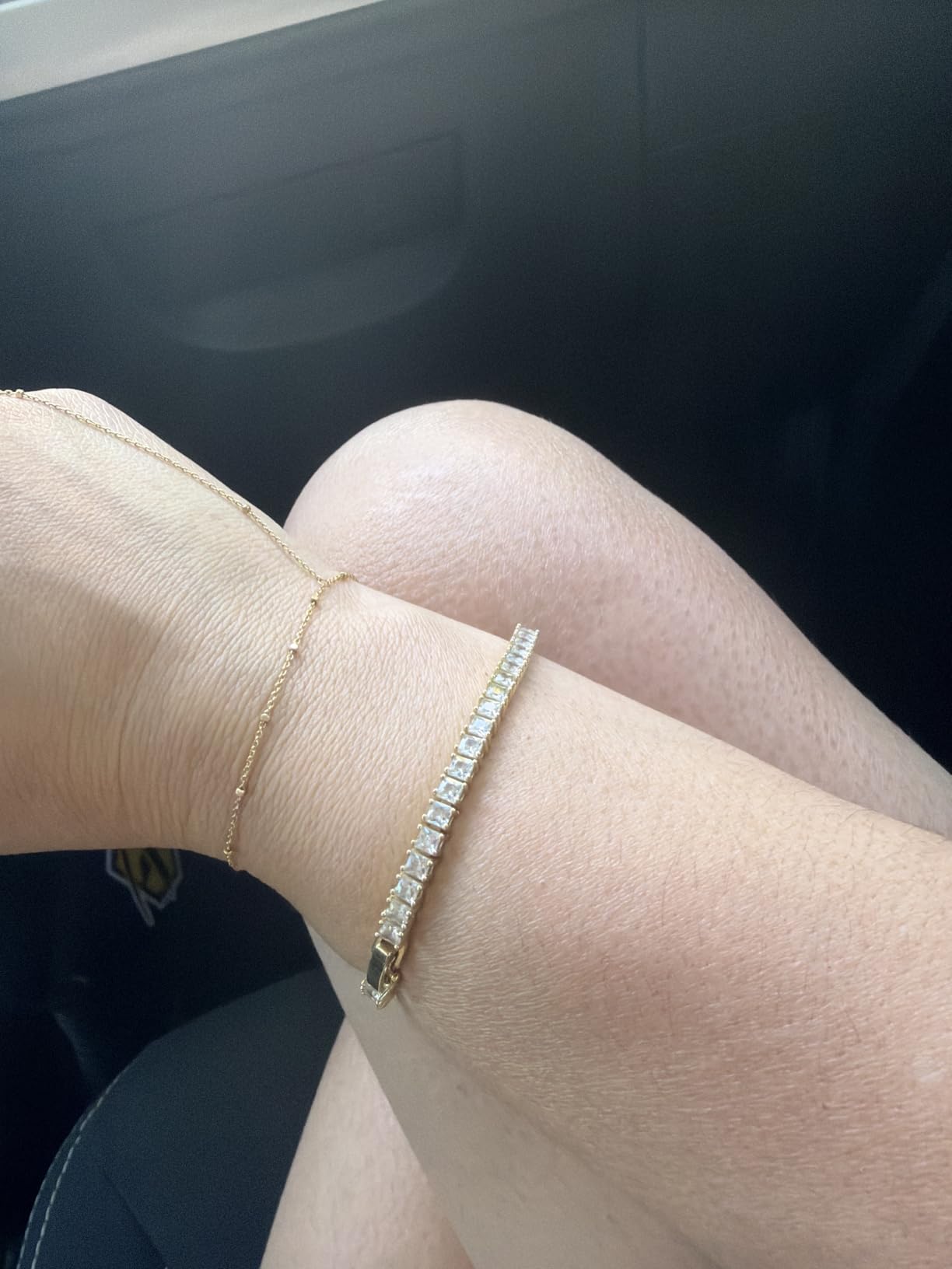 PAVOI 14K Gold Plated Cubic Zirconia Classic Tennis Bracelet | Gold Bracelets for Women | 4mm CZ, Size 6.5-7.5 Inch customer photo 1