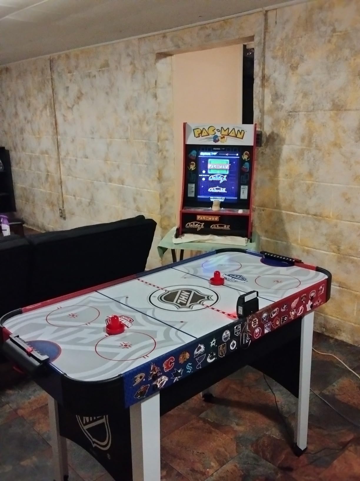 EastPoint Rush Indoor Air Hockey Table - 48 in, Multicolor - Powered Surface for Tabletop Air Hockey - LED Scoring & Stadium Sounds customer photo 1