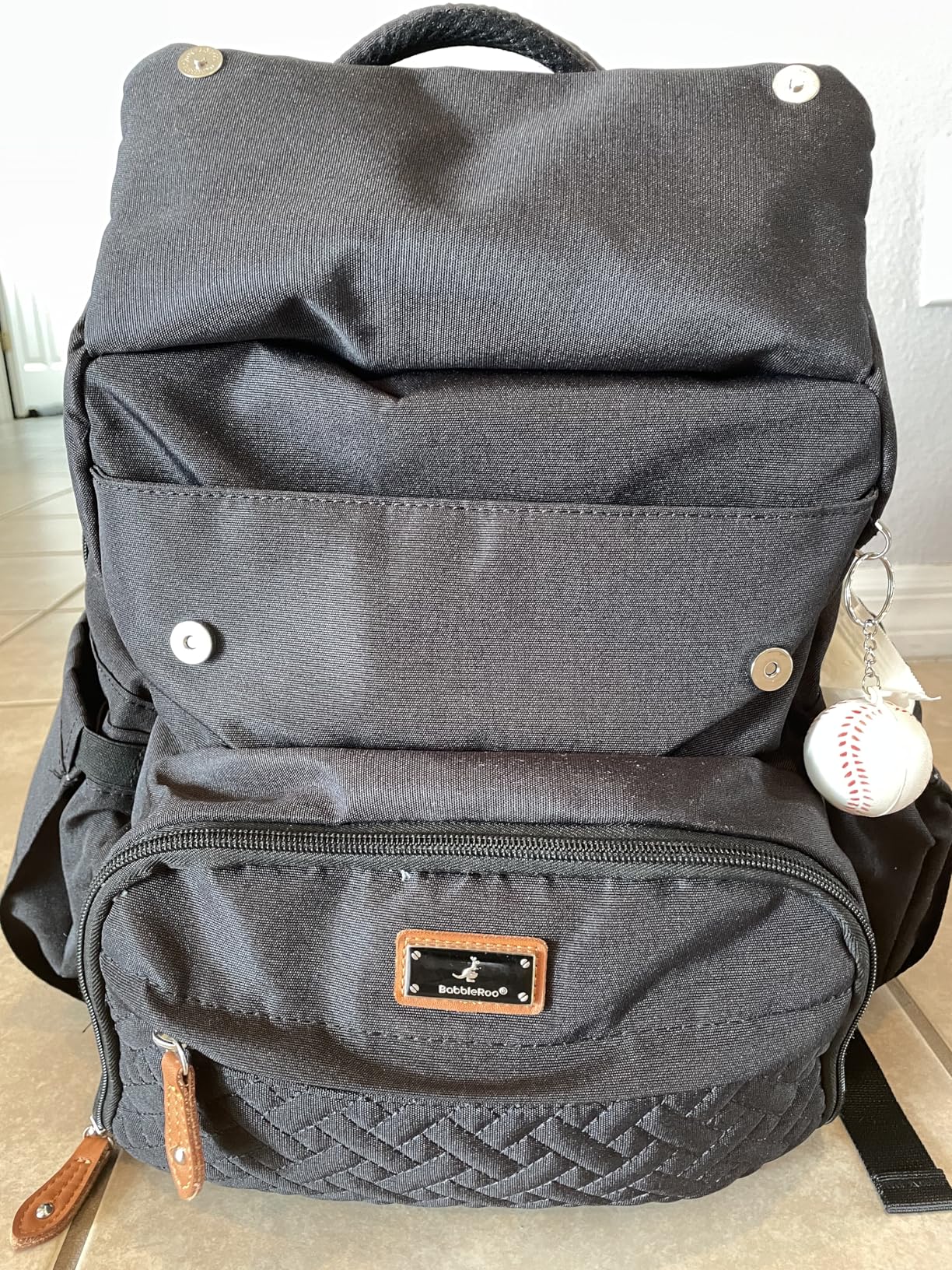 BabbleRoo Diaper Bag Backpack - Travel Large Baby Diaper Bag with Changing pad, Waterproof Baby Bags for Mom & Dad, Unisex Bags with Pacifier Case, Luggage Strap & Stroller Clips - Black customer photo 1