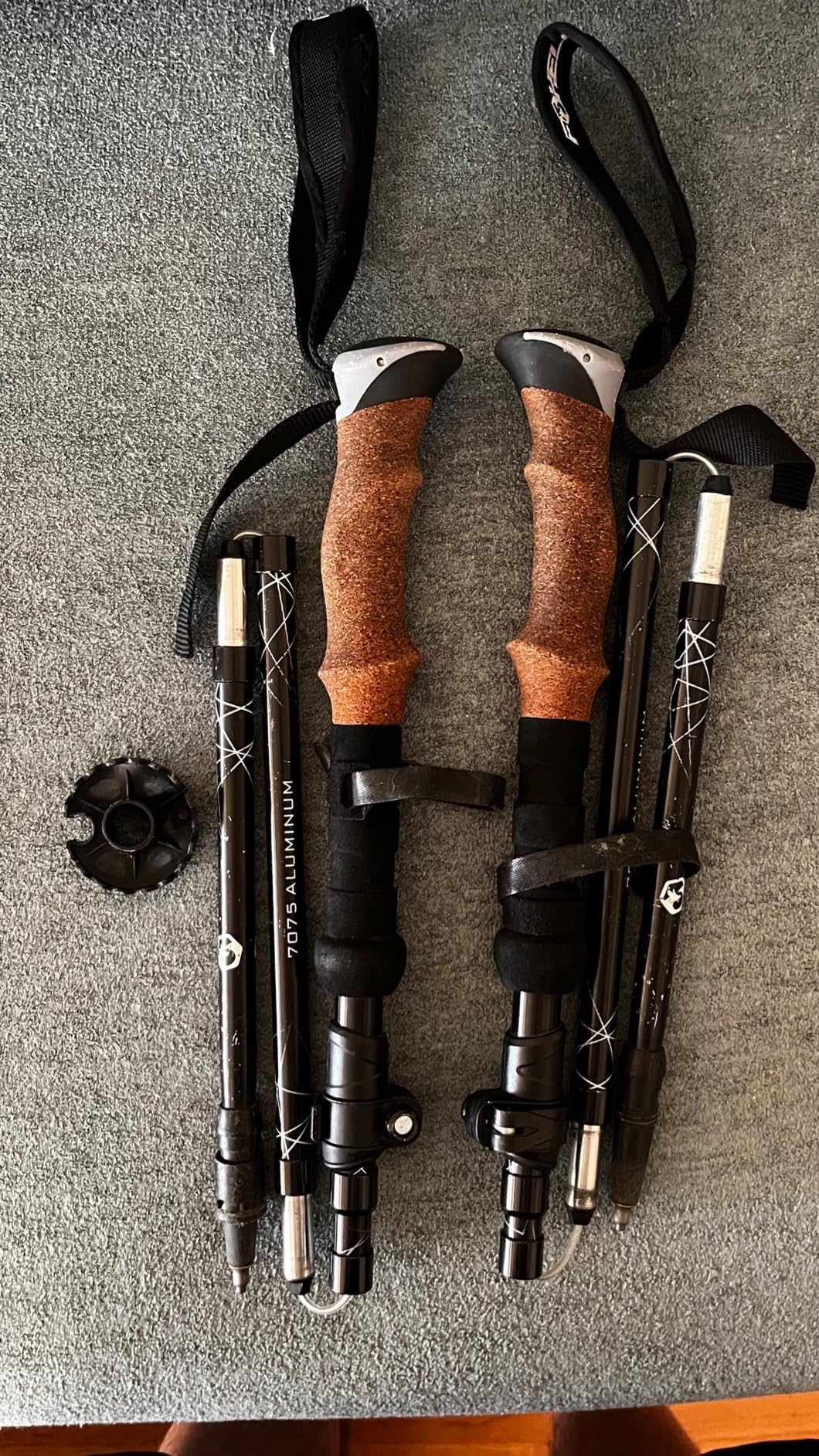 Foxelli Lightweight Trekking Poles - Compact Walking Sticks with Quick Locks, Ergonomic Cork Grip & All-Terrain Accessories - Adjustable Collapsible Poles for Travel & Hiking customer photo 1