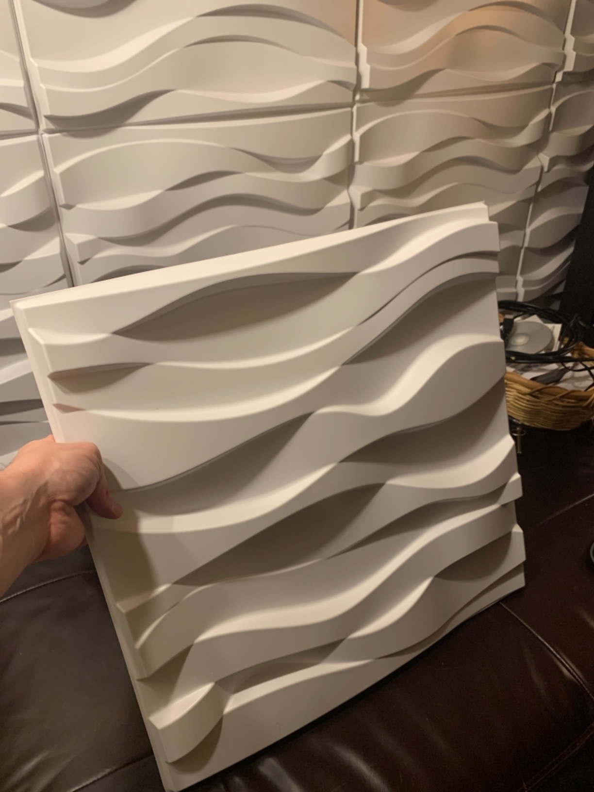 Decorative 3D Wall Panels, PVC Acoustic Diffusion Panels, BPA-Free Square Design Wall Decor, 20x20