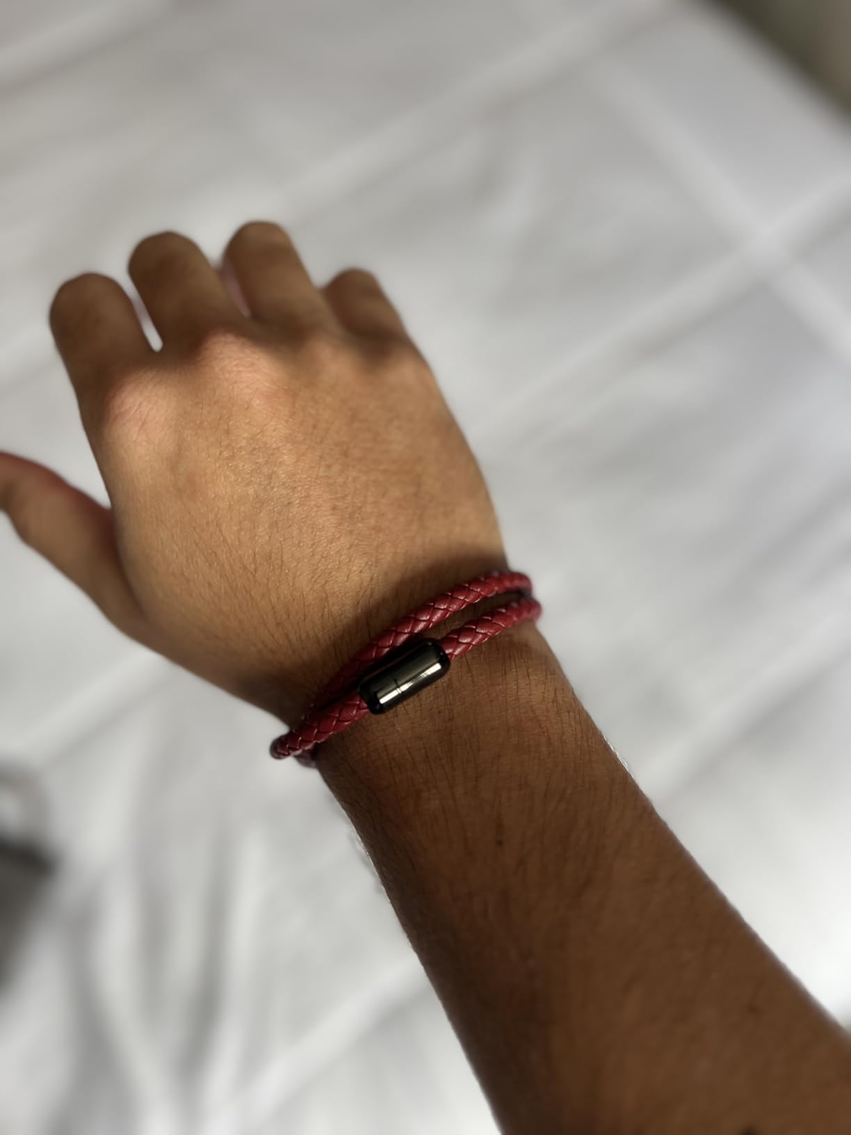 Leather Bracelet For Men | Genuine Wrap Braided Leather Cuff Bangle Bracelet with Magnetic Stainless Steel Clasp For Men/Women customer photo 2