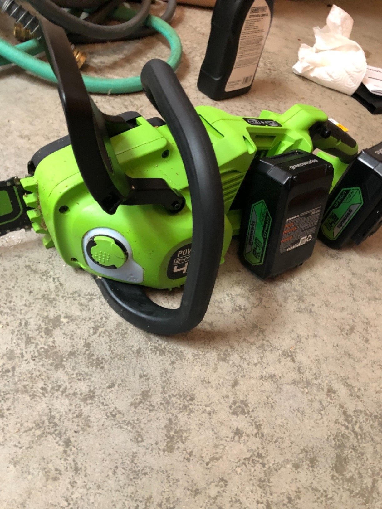 Greenworks 48V 14 in Cordless Electric Chainsaw, 4.0 Ah Battery and Charger customer photo 2