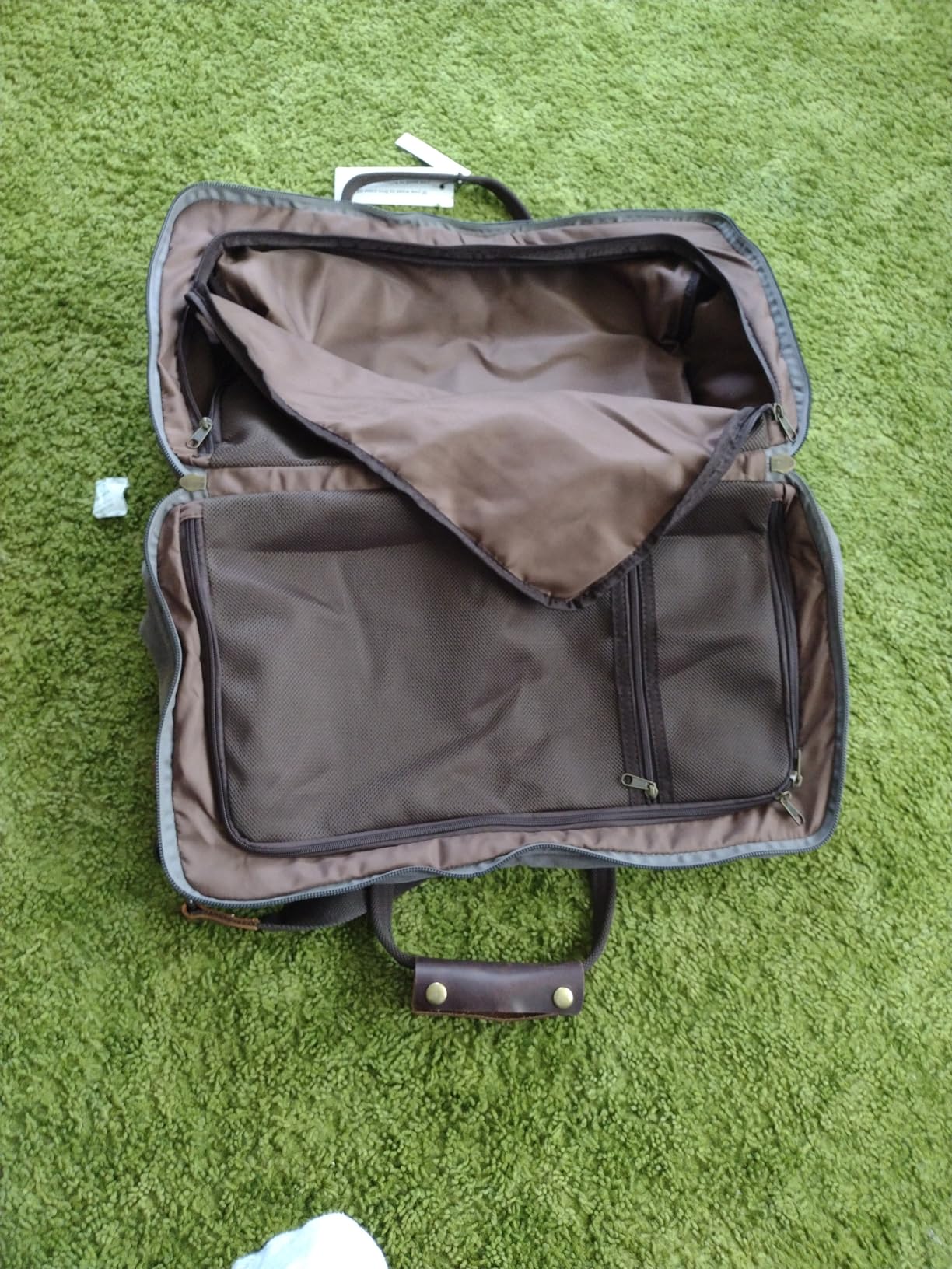 Duffle Bag for Men Waterproof Genuine Leather Canvas Travel Duffel Bags for Women Overnight Weekender Bag for Traveling customer photo 2