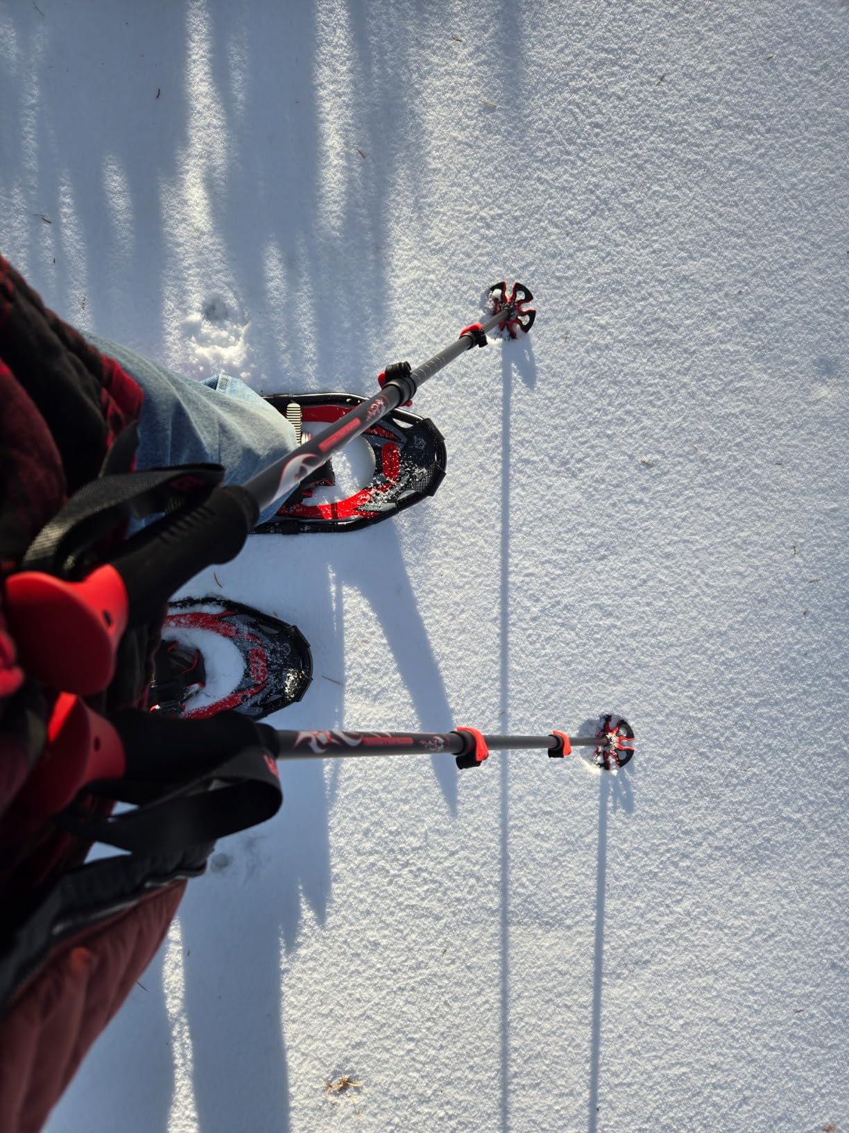 G2 21/25/30/36 Inches Light Weight Snowshoes with Trekking Poles, Tote Bag, Special EVA Padded Ratchet Binding, Heel Lift, Toe Box customer photo 2