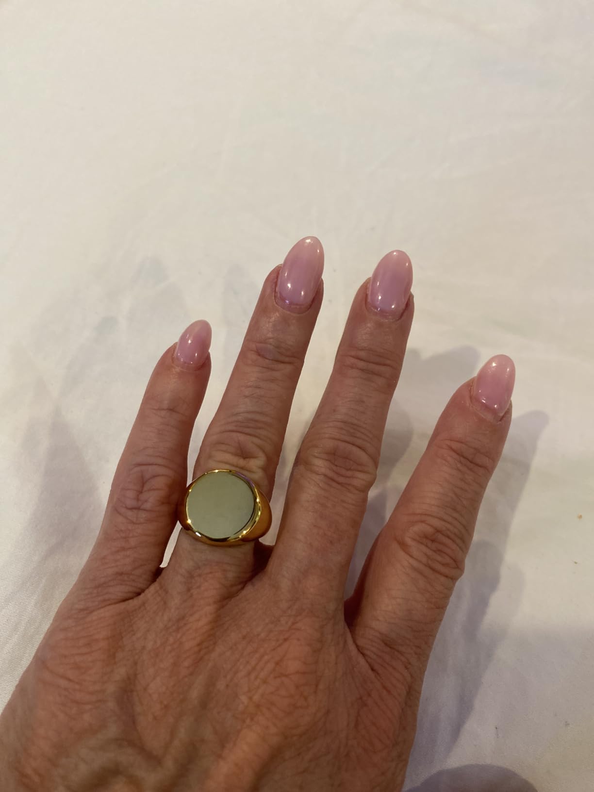 Jewelers Stainless Steel Classical Simple Plain Round Signet Style Pinky Wedding Statement Promise Anniversary Ring customer photo 2
