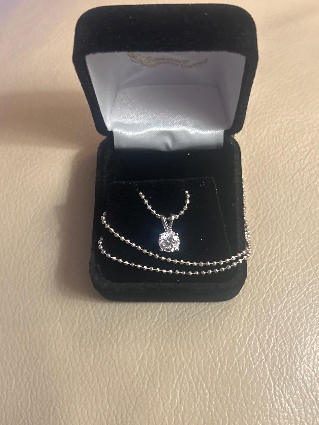 Houston Diamond District 0.38 to 5 CT Lab Grown Diamond Solitaire Pendant Necklace | 14K White Gold IGI Certified Round Cut 4 Prong Pendant Jewelry for Women in Solid Gold customer photo 1