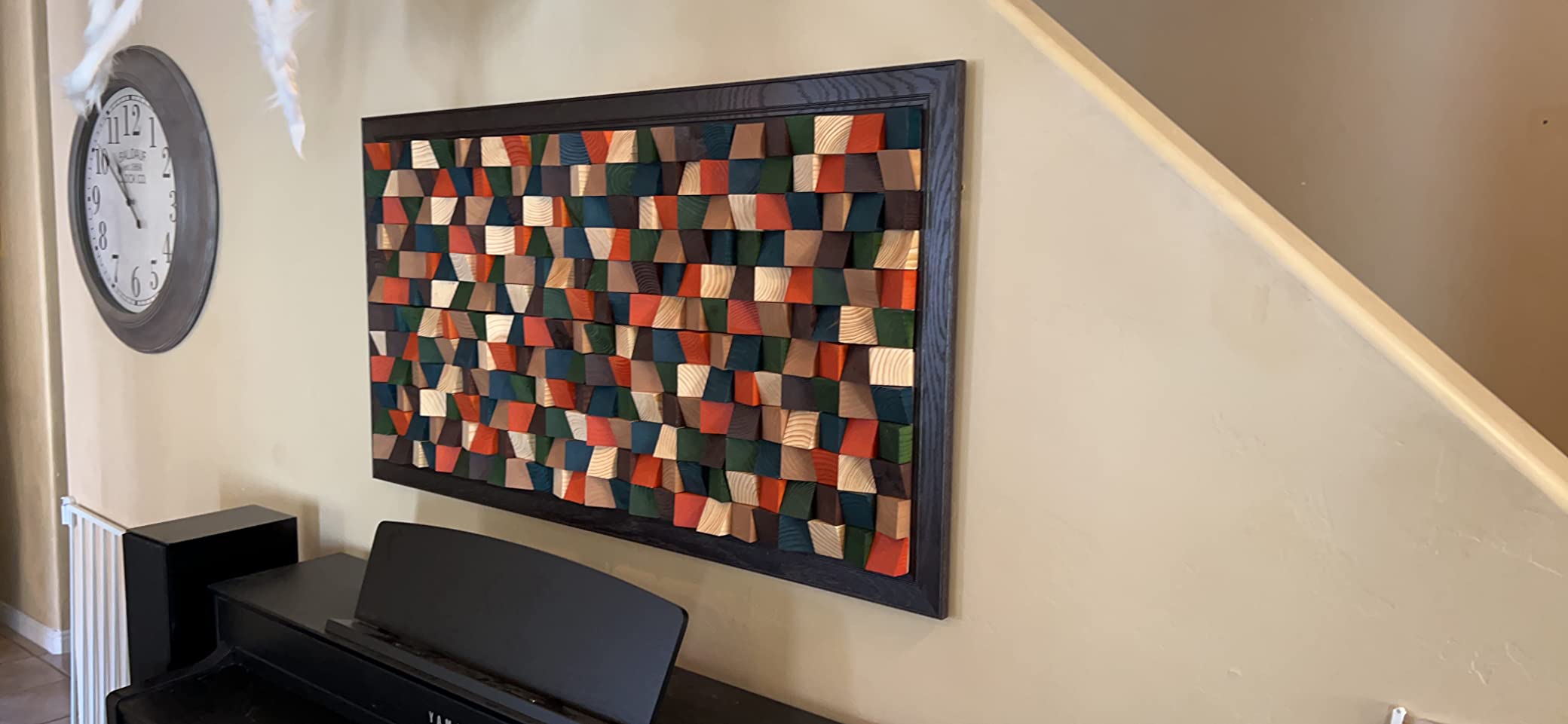 Geometric 3D Wood Wall Art Decor, 11.8