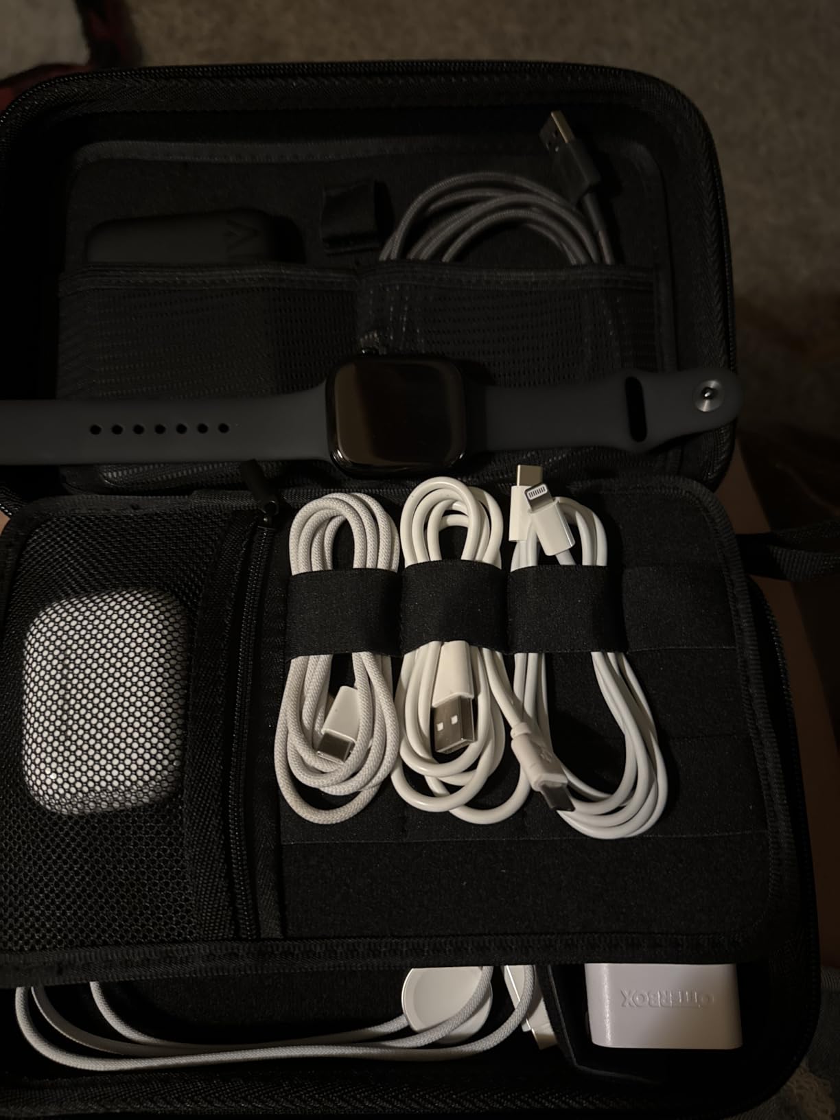 ProCase Hard Travel Electronic Organizer Case for MacBook Power Adapter Chargers Cables Power Bank Apple Magic Mouse Apple Pencil USB Flash Disk SD Card Small Portable Accessories Bag customer photo 2