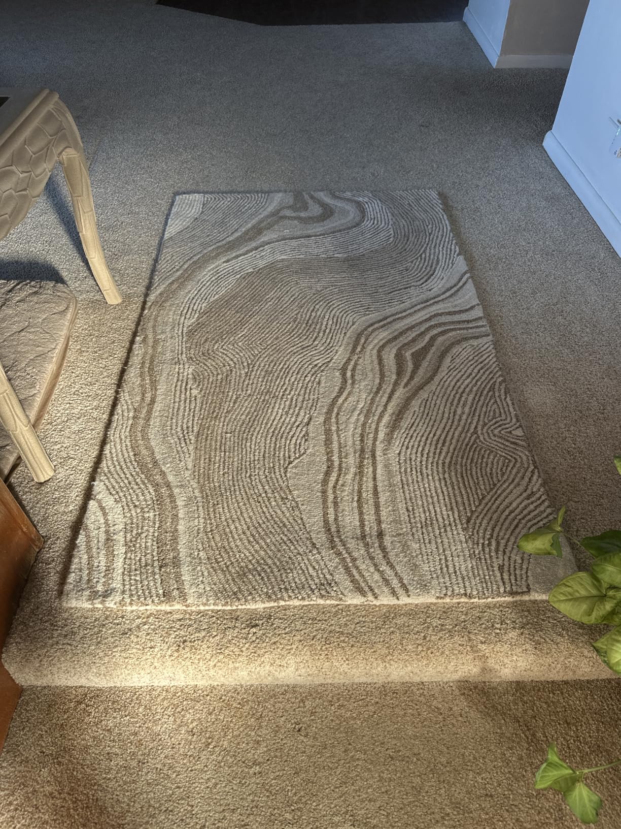 SAFAVIEH Fifth Avenue Collection Area Rug - 6' Square, Beige & Ivory, Handmade Mid-Century Modern Abstract New Zealand Wool, Ideal for High Traffic Areas in Living Room, Bedroom (FTV121B) customer photo 1