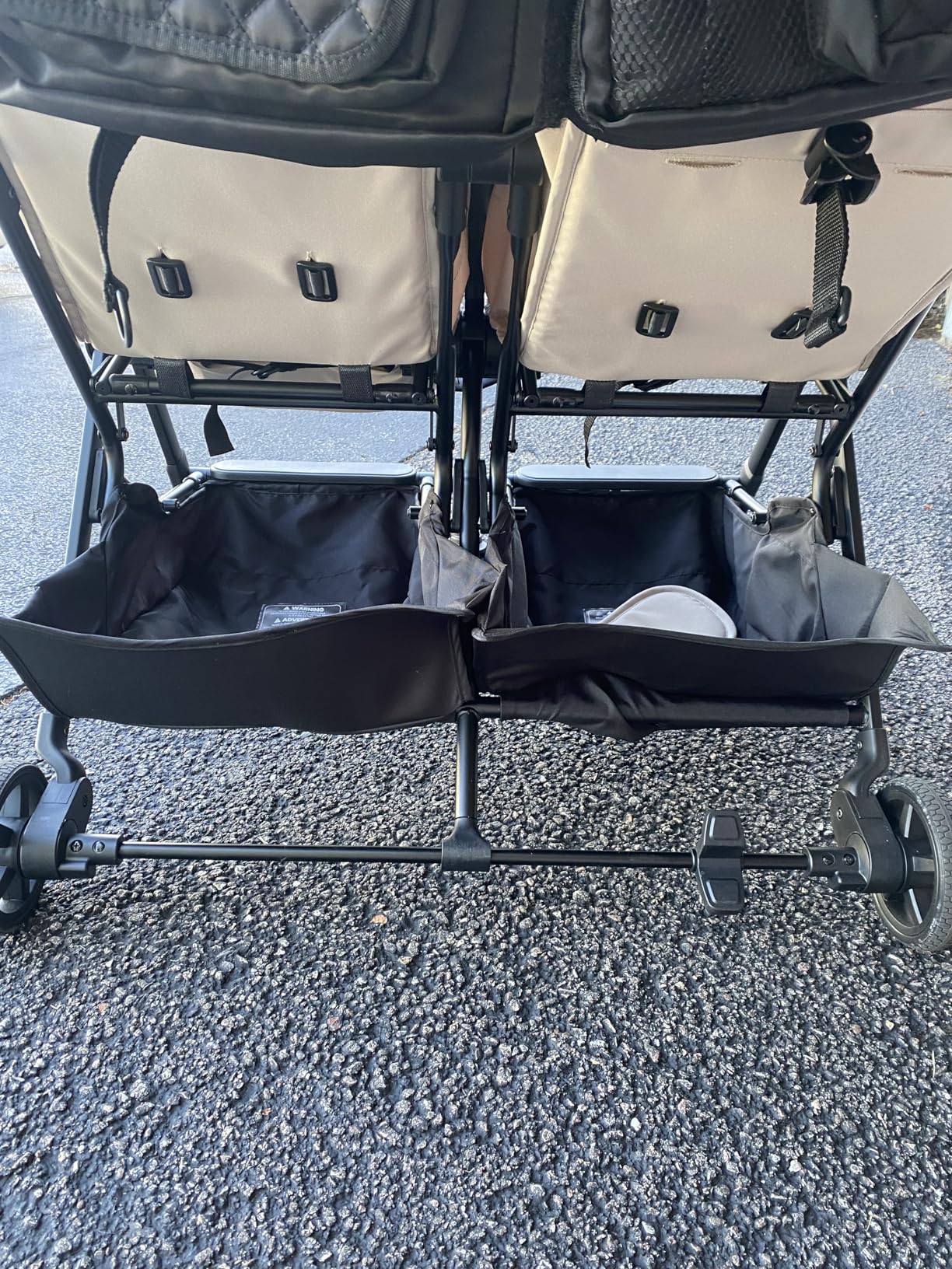 Mompush Lithe Double Stroller, Lightweight Side by Side, Infant & Toddler | 25 lbs design, 30-inch width fits doorways, one-step fold, independent recline, UPF50+ canopy, all-wheel suspension customer photo 2