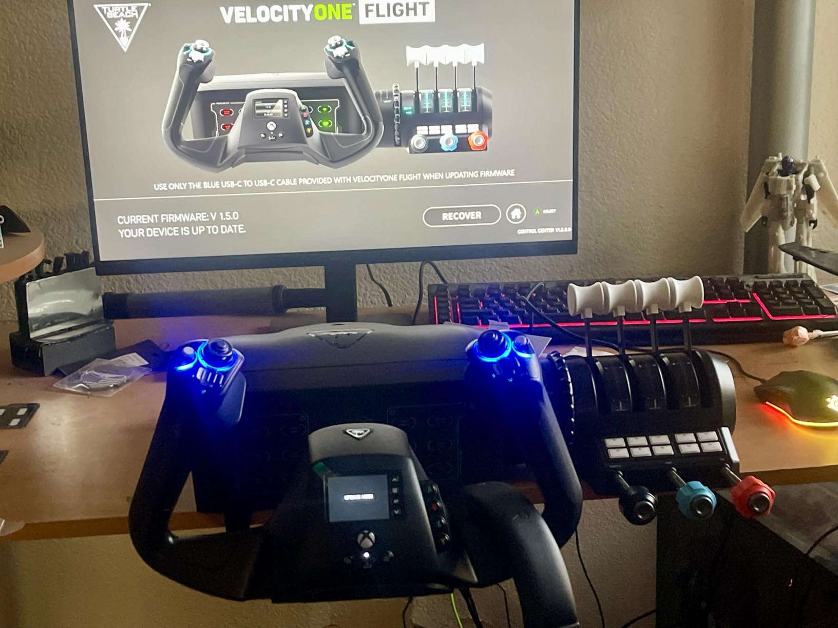 Turtle Beach VelocityOne Flight Universal Control System - Xbox Series X & Xbox Series S, Xbox One & Windows 10 & 11 PCs with Yoke Handle, Throttle Quadrant, Trim Wheel & Rudder Controls | Xbox Series X|S, Xbox One, Windows PC, Complete Controls, Yoke Handle, Throttle Quadrant, Trim Wheel & Rudder Controls, Black customer photo 2