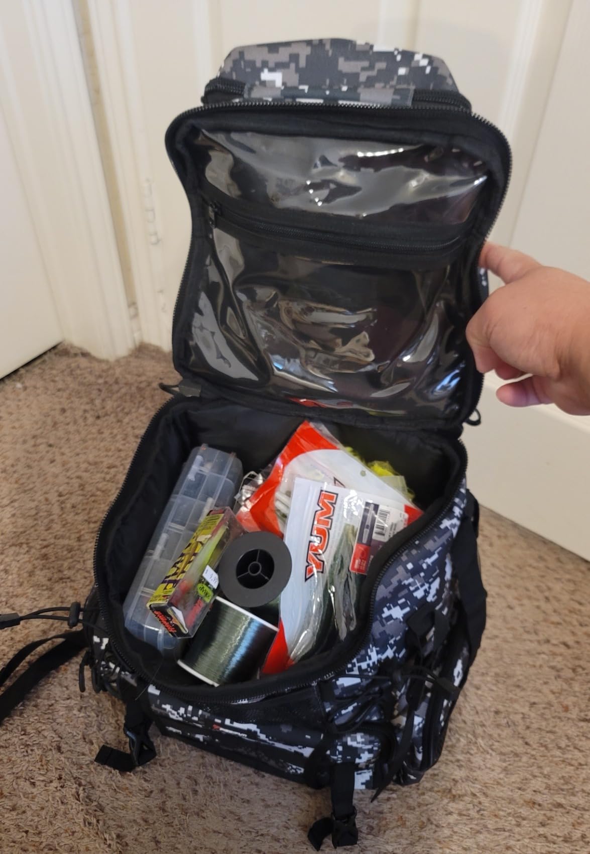 Piscifun Fishing Tackle Backpack with Rod Holders & 4 Tackle Boxes, 42L Outdoor Fishing Bag with Waterproof Rain Cover customer photo 2