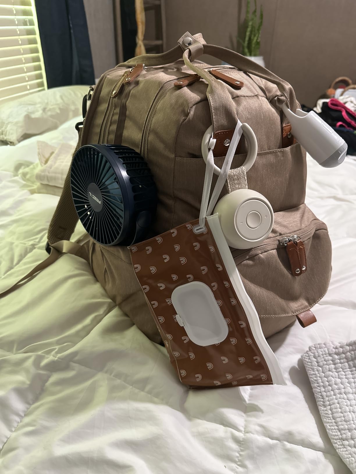 Qualyphant Extra Large Diaper Bag Backpack for 2 Kids Expandable 26-36L | Spacious, Dual Compartments for Twins, 19 Pockets, Waterproof, Changing Pad, Stroller Straps, Lightweight, Travel & Weekend customer photo 2