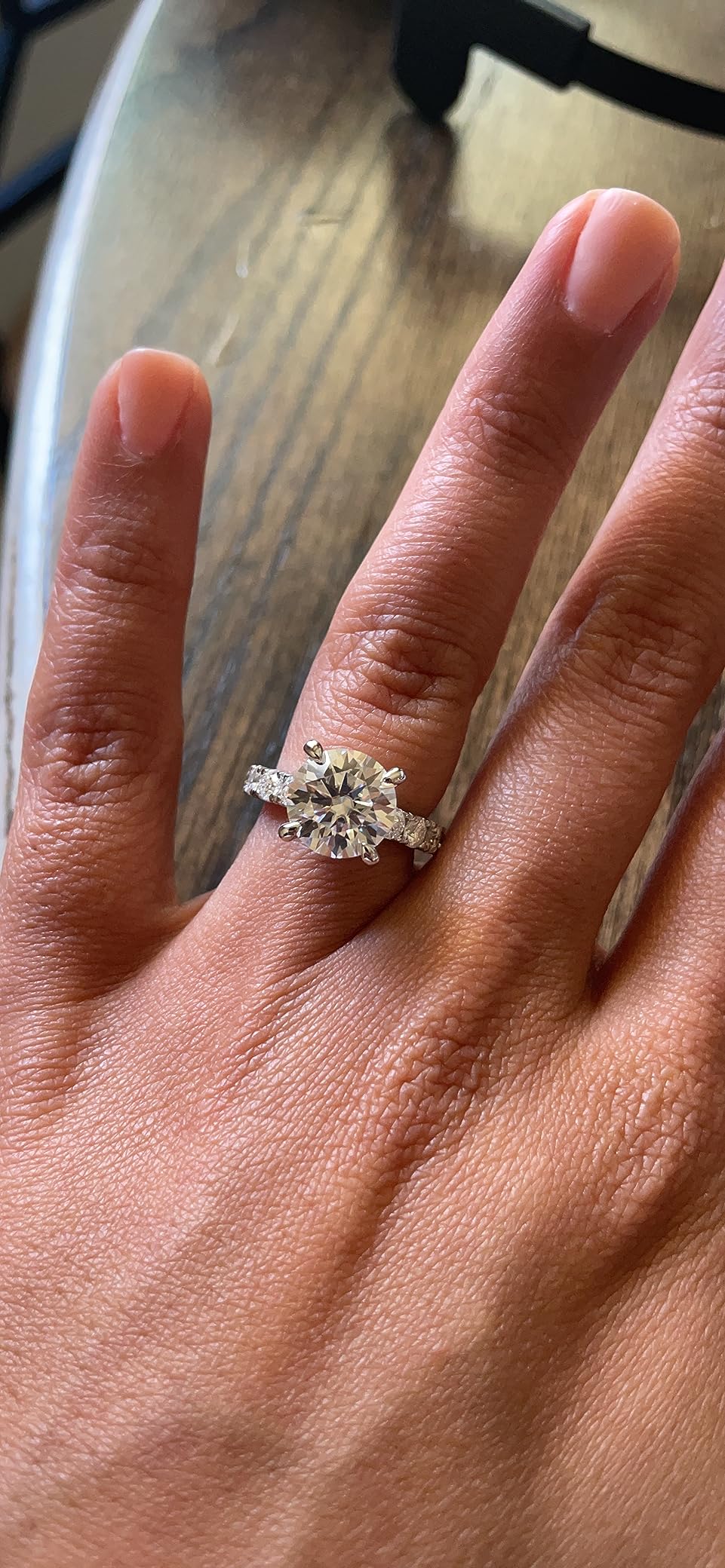 Moissanite Engagement Ring, Total 4.3cttw D Color Round/Oval/Asscher Cut, 925 Sterling Silver Promise Anniversary Rings for Women customer photo 2