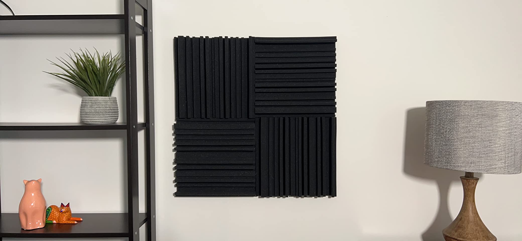 TroyStudio Groove Acoustic Foam Panels, 36 Pcs 2 Inches 12 X 12 Broadband Sound Absorbing Foam, Dense Soundproof Padding Tile, Recording Studio Foam Absorber, Groove Decorative 3D Wall Ceiling Panel customer photo 2